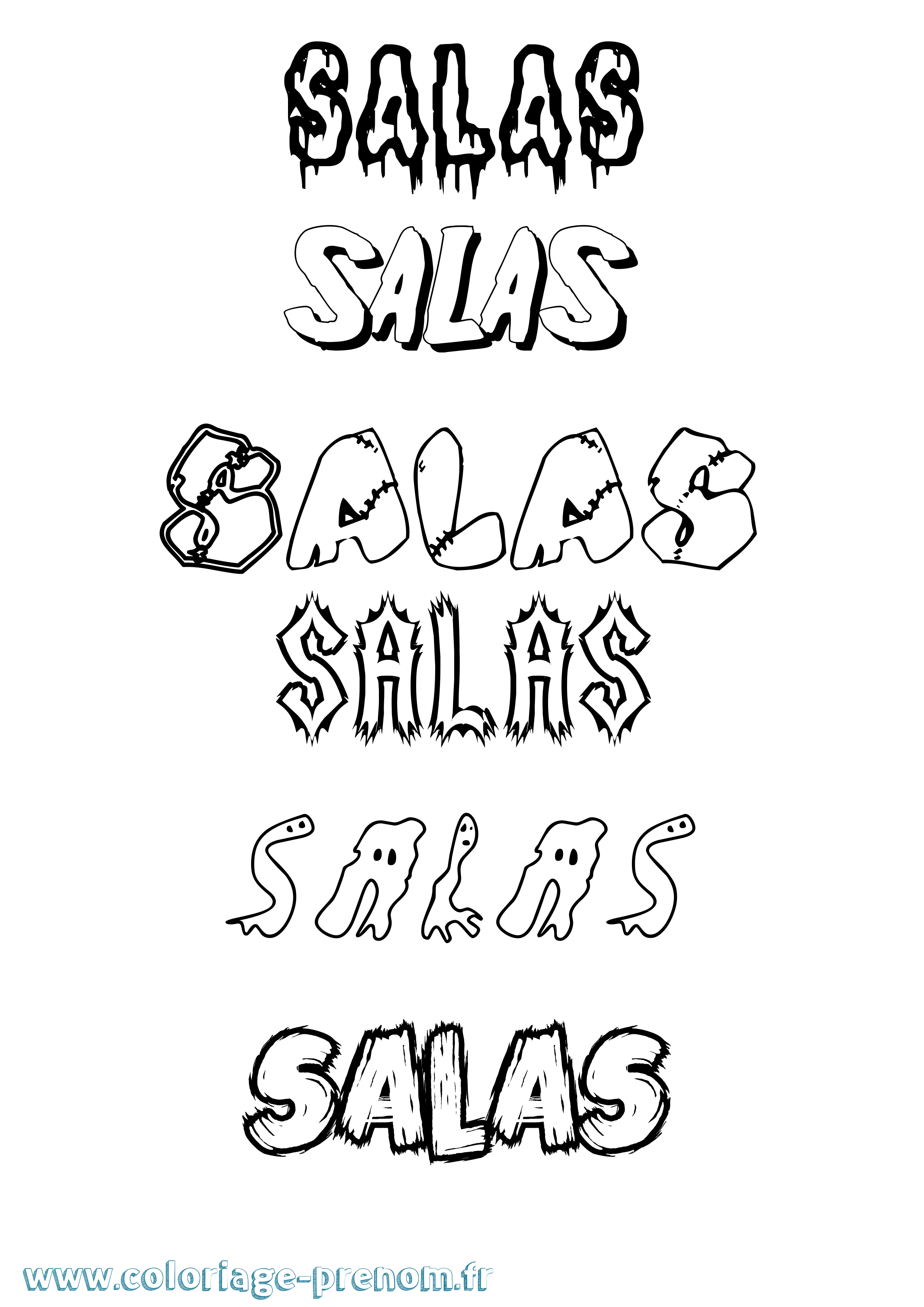 Coloriage prénom Salas Frisson