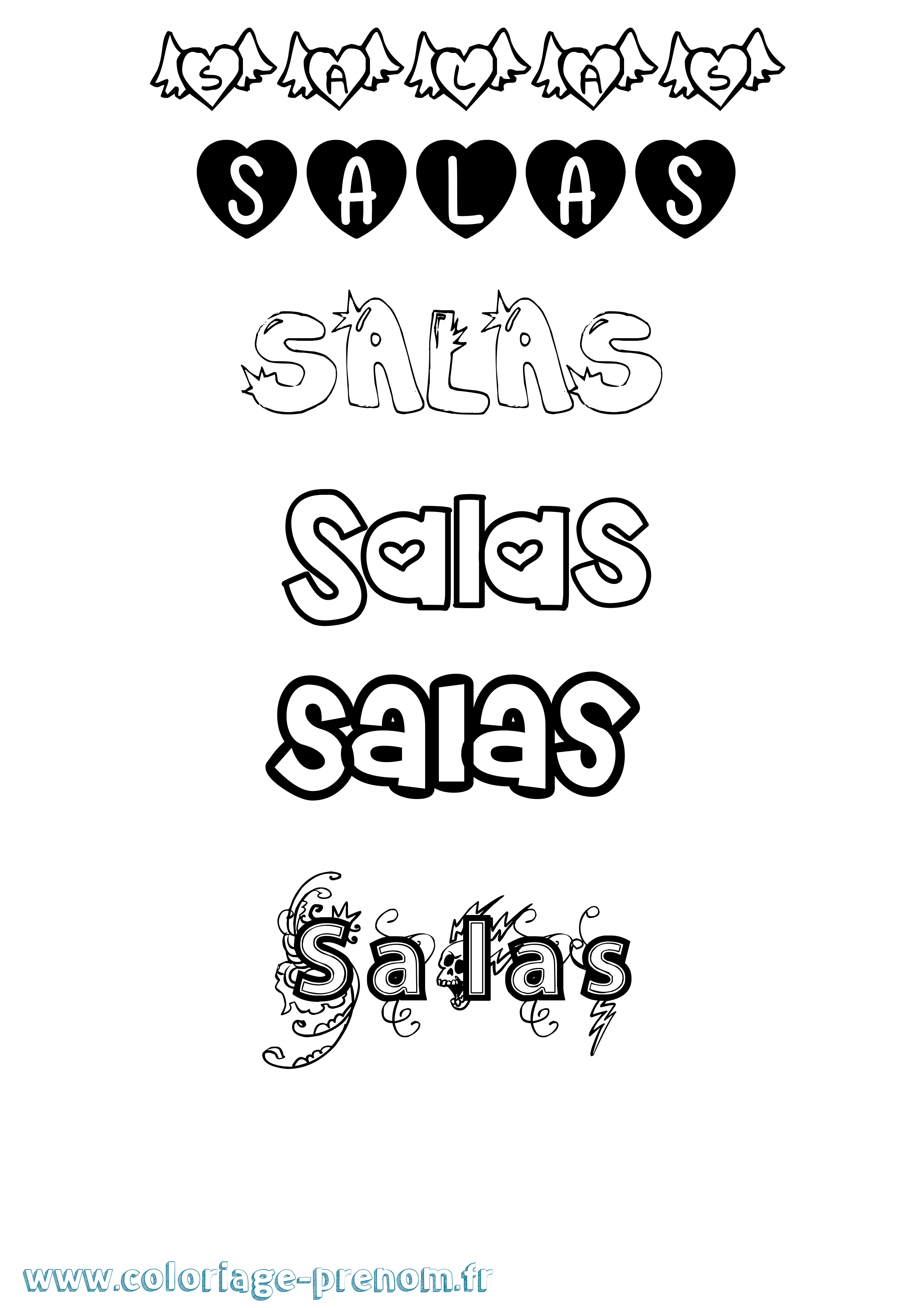 Coloriage Salas Girly Coloriage prénom Salas Girly