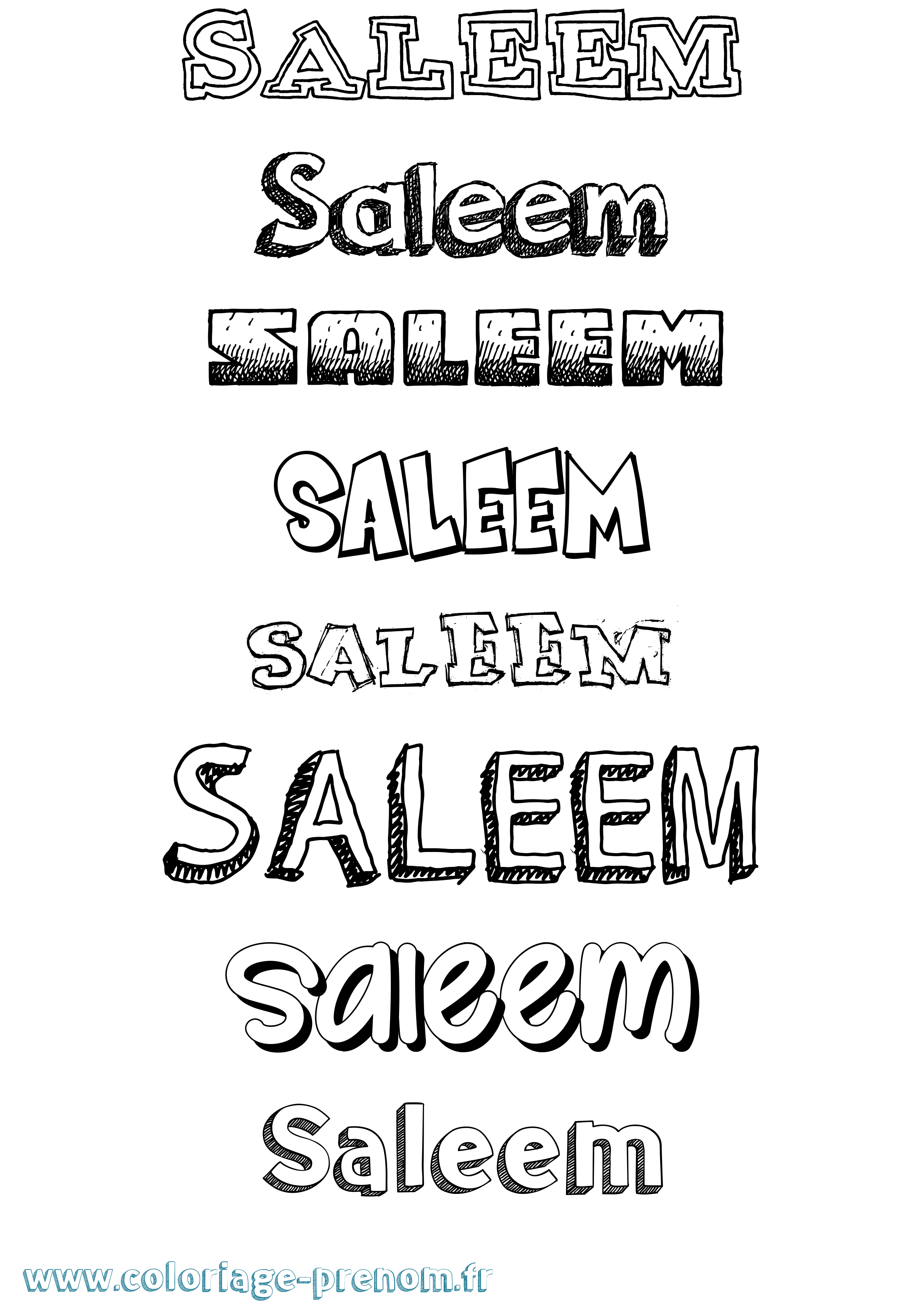 Coloriage Saleem Dessiné Coloriage prénom Saleem Dessiné