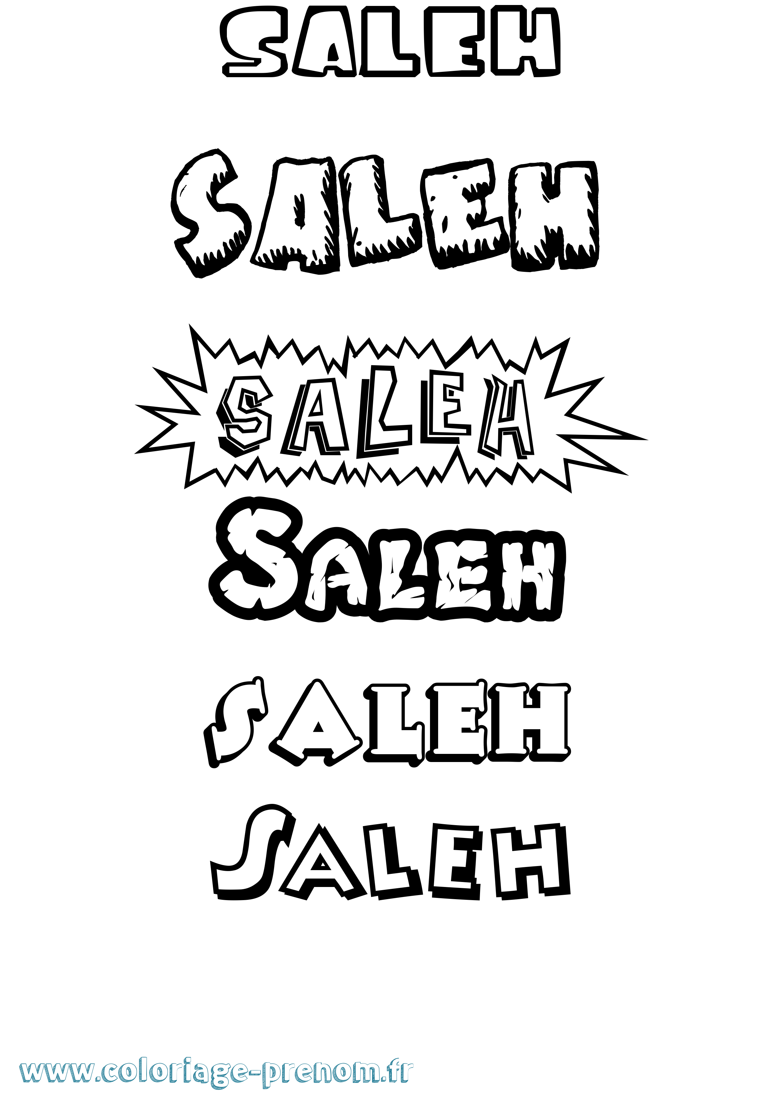 Coloriage prénom Saleh Dessin Animé