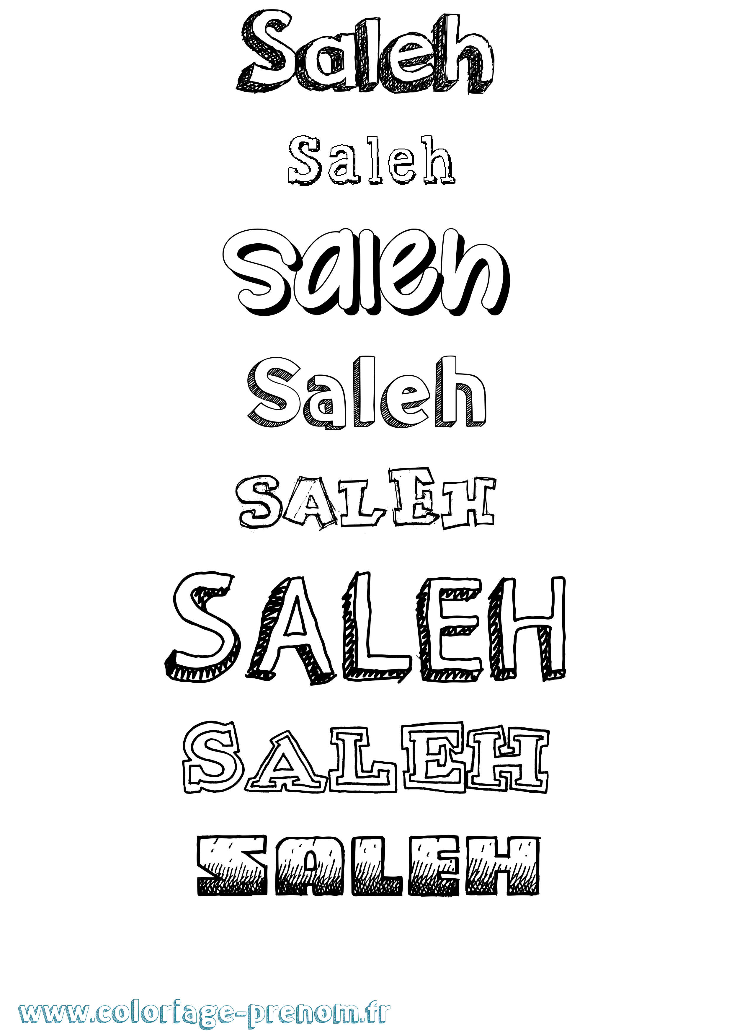 Coloriage prénom Saleh Dessiné