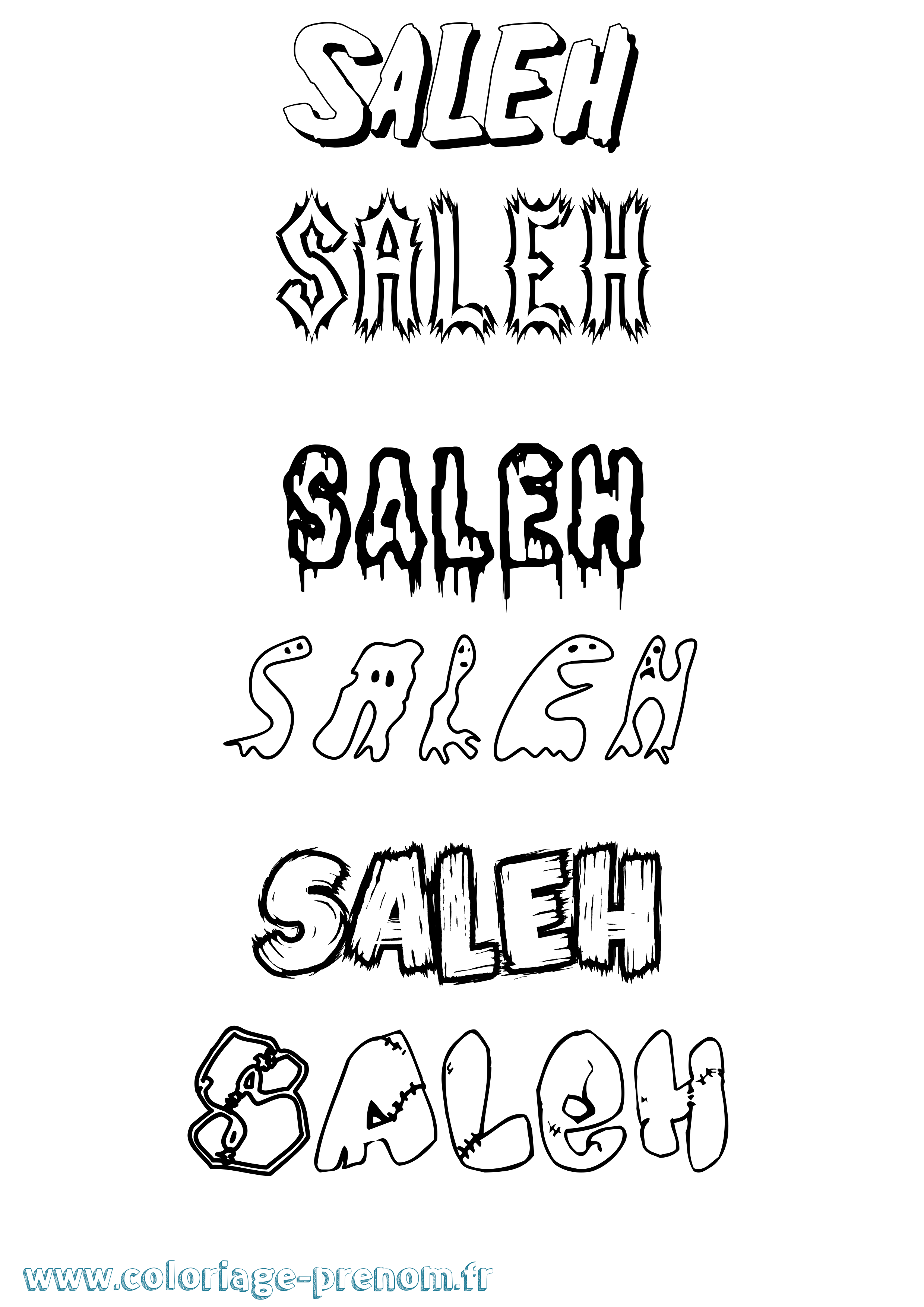 Coloriage prénom Saleh Frisson