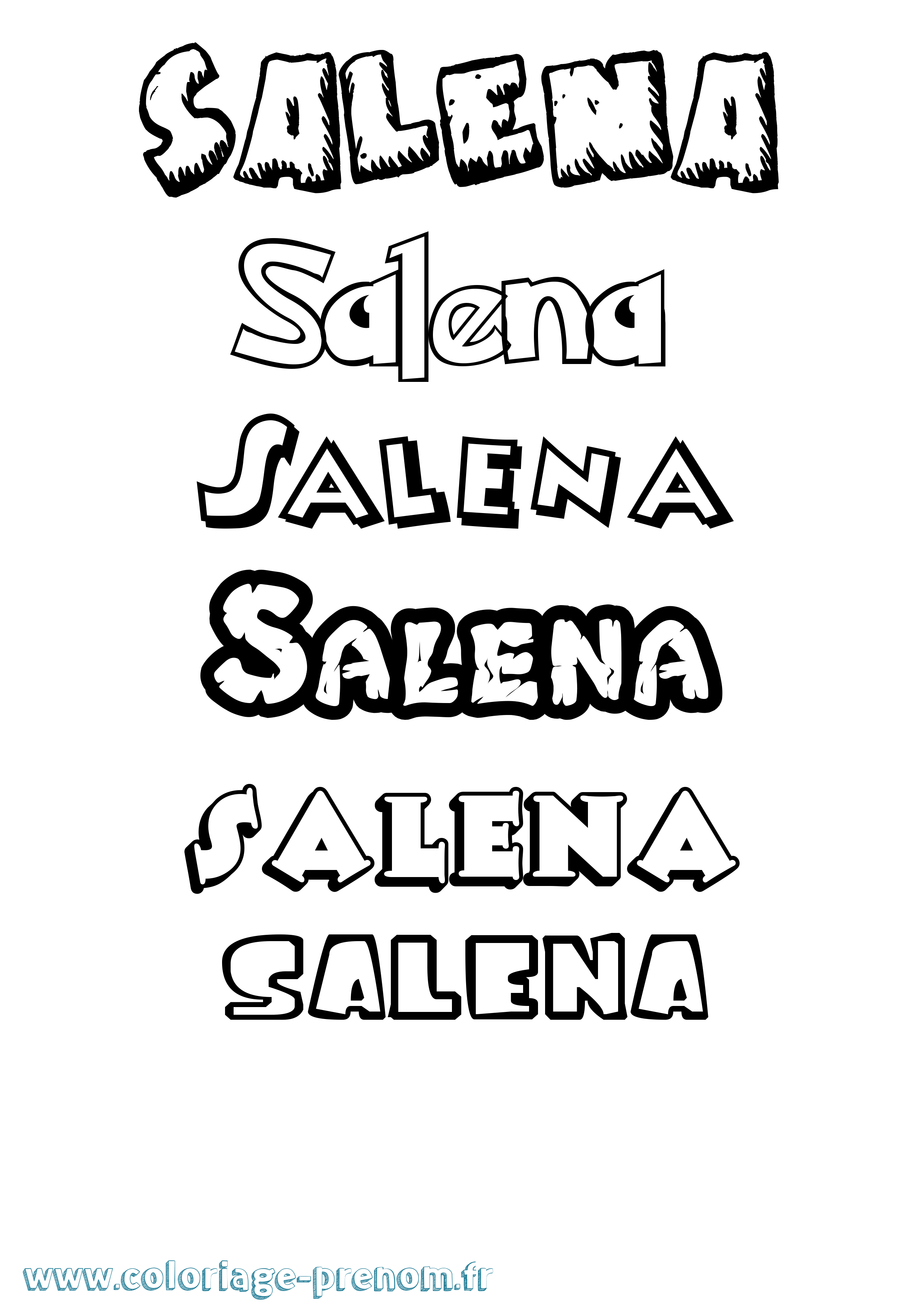 Coloriage prénom Salena Dessin Animé