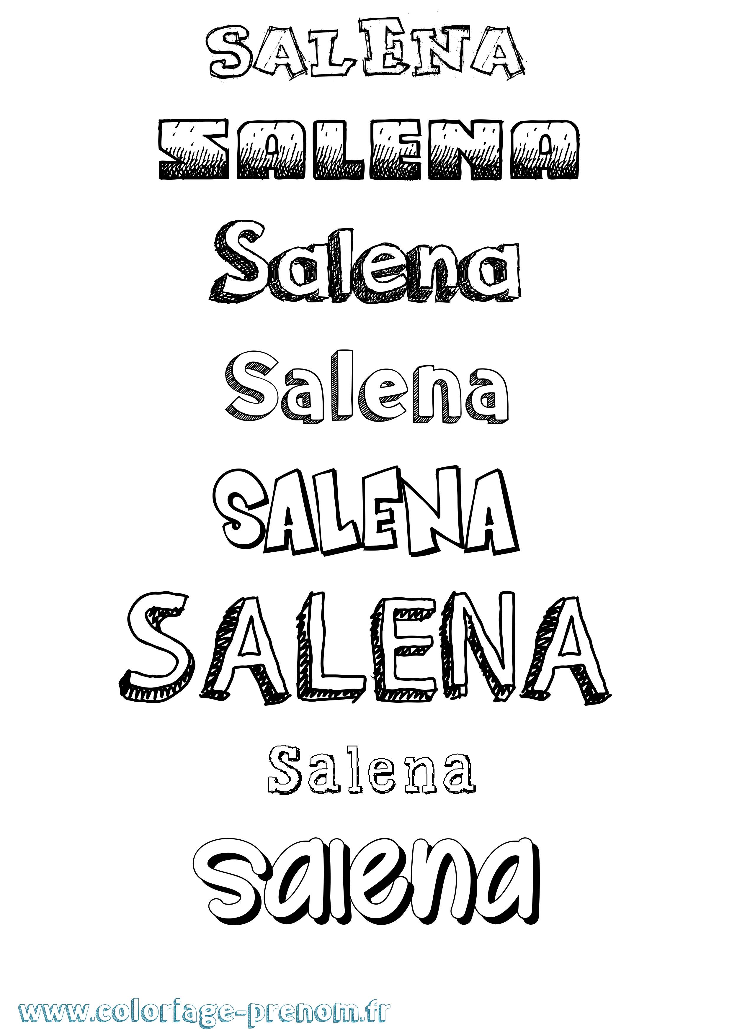 Coloriage prénom Salena Dessiné