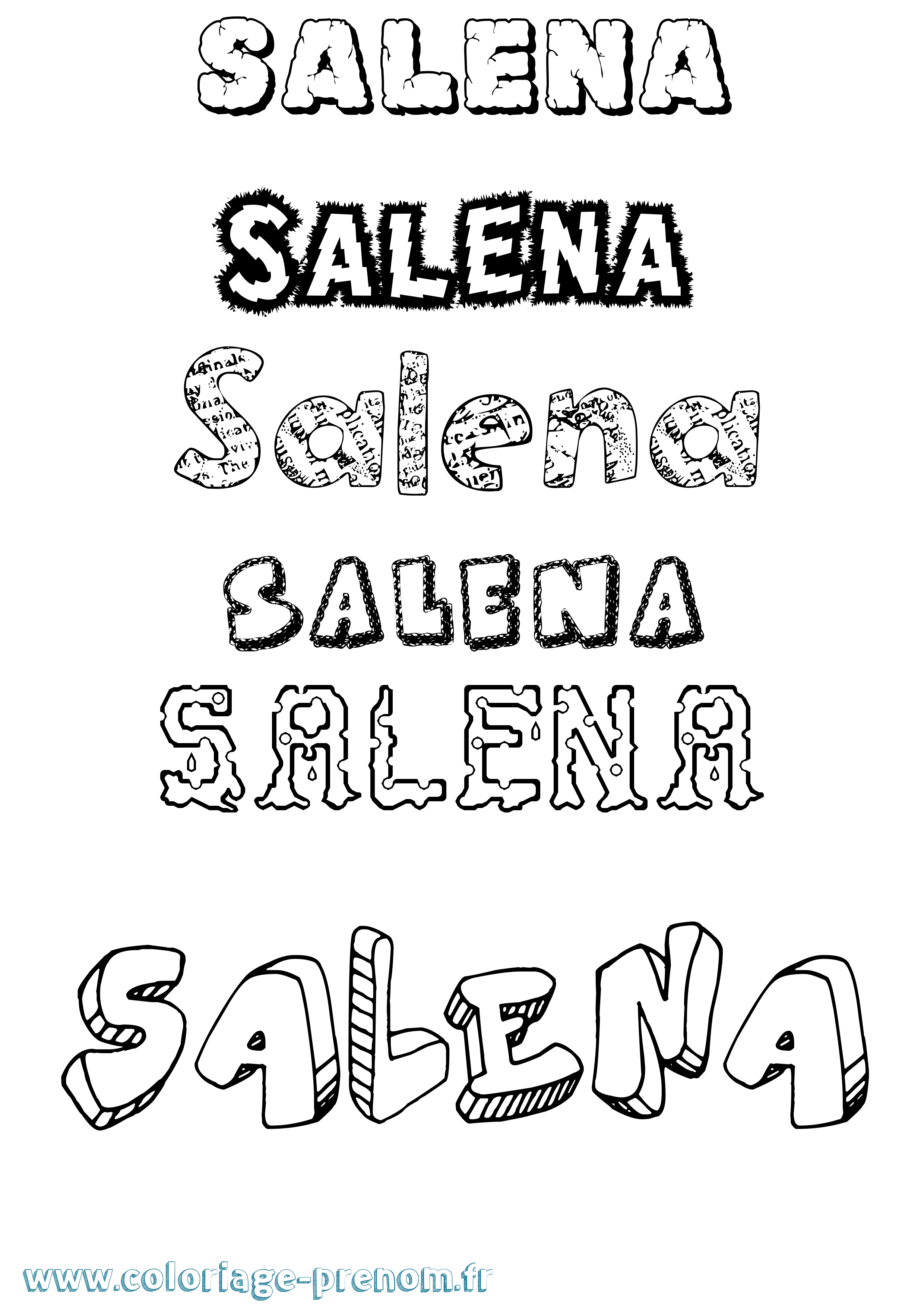 Coloriage prénom Salena Destructuré