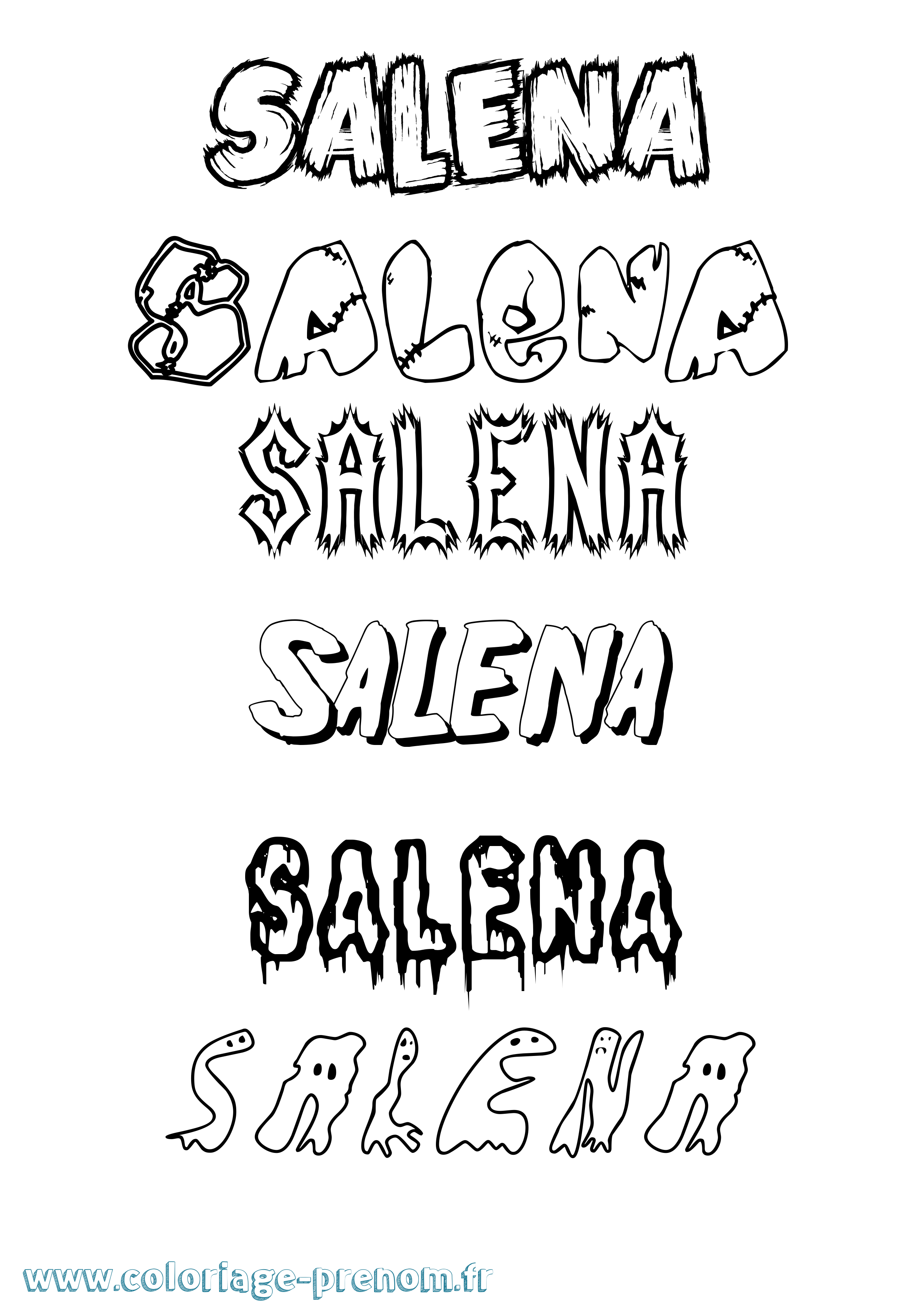 Coloriage prénom Salena Frisson