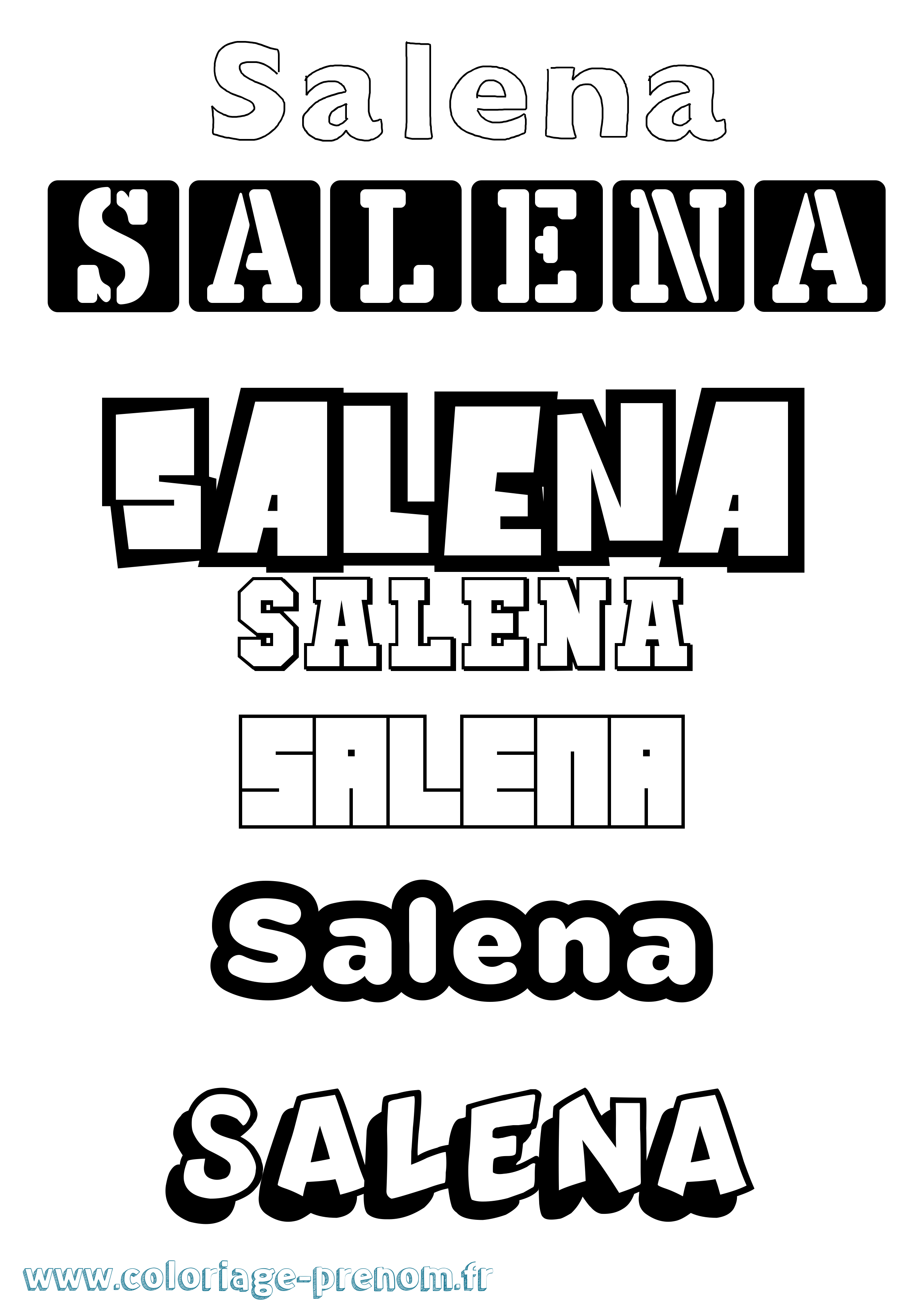 Coloriage prénom Salena Simple