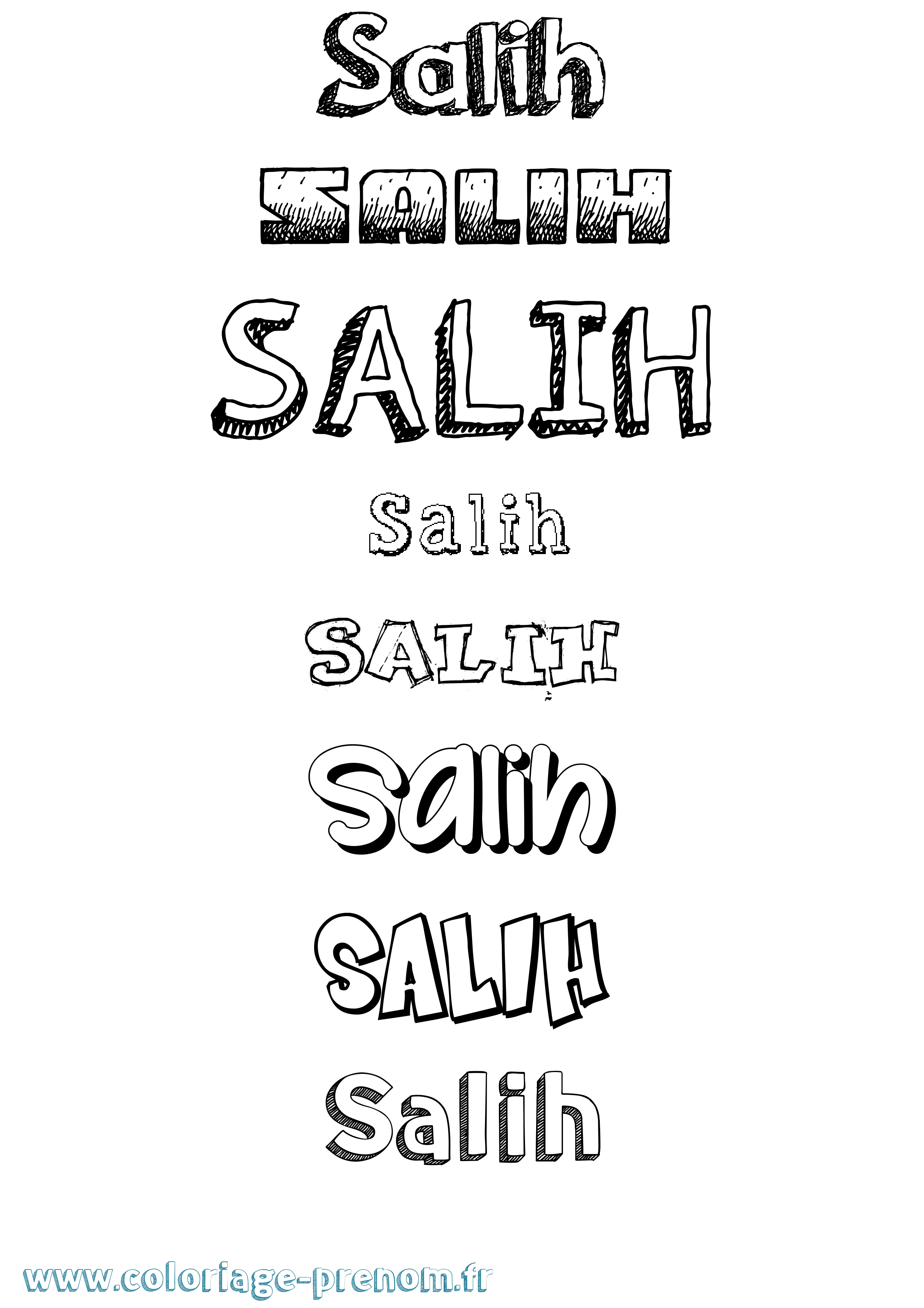 Coloriage prénom Salih Dessiné