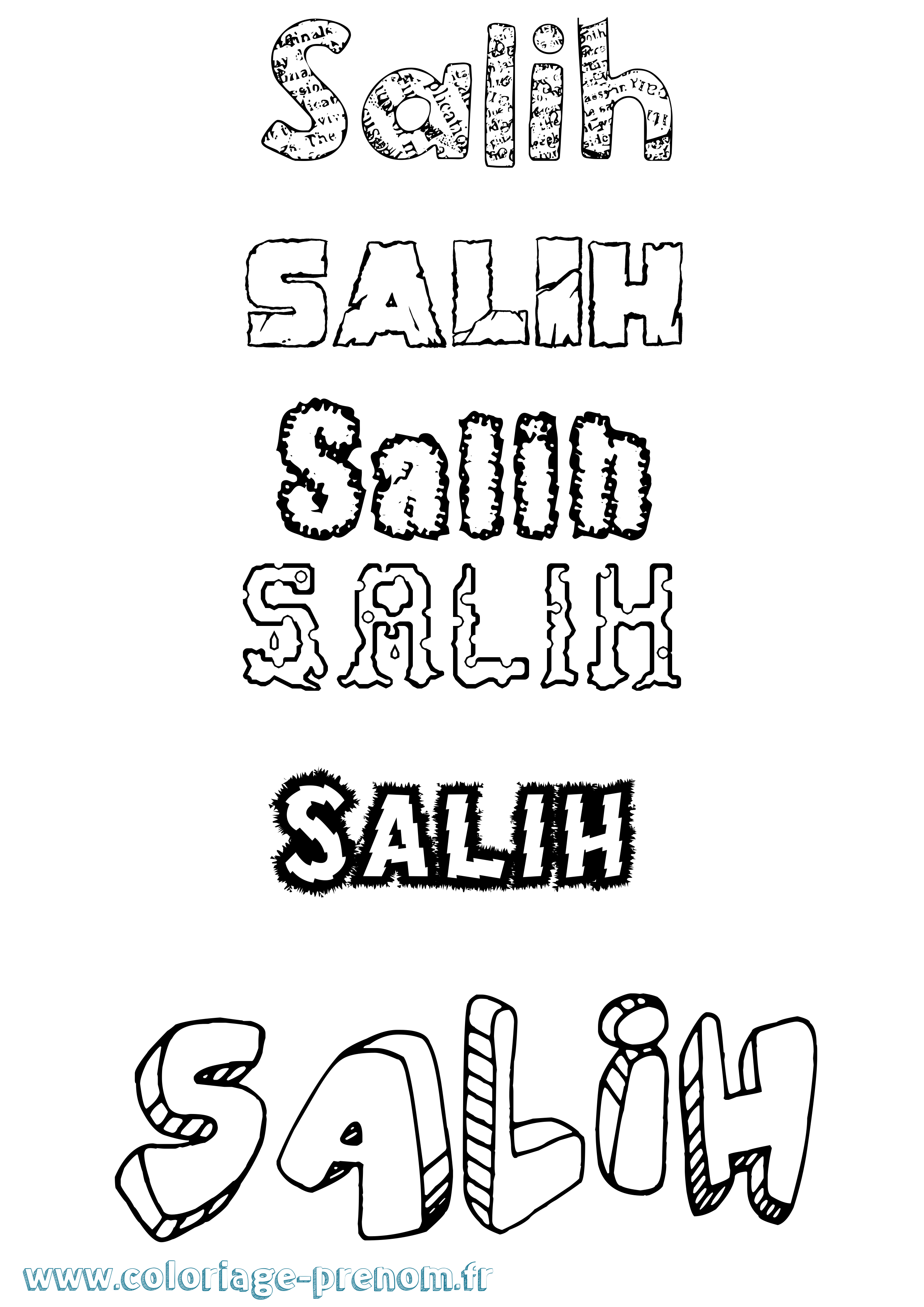 Coloriage prénom Salih Destructuré