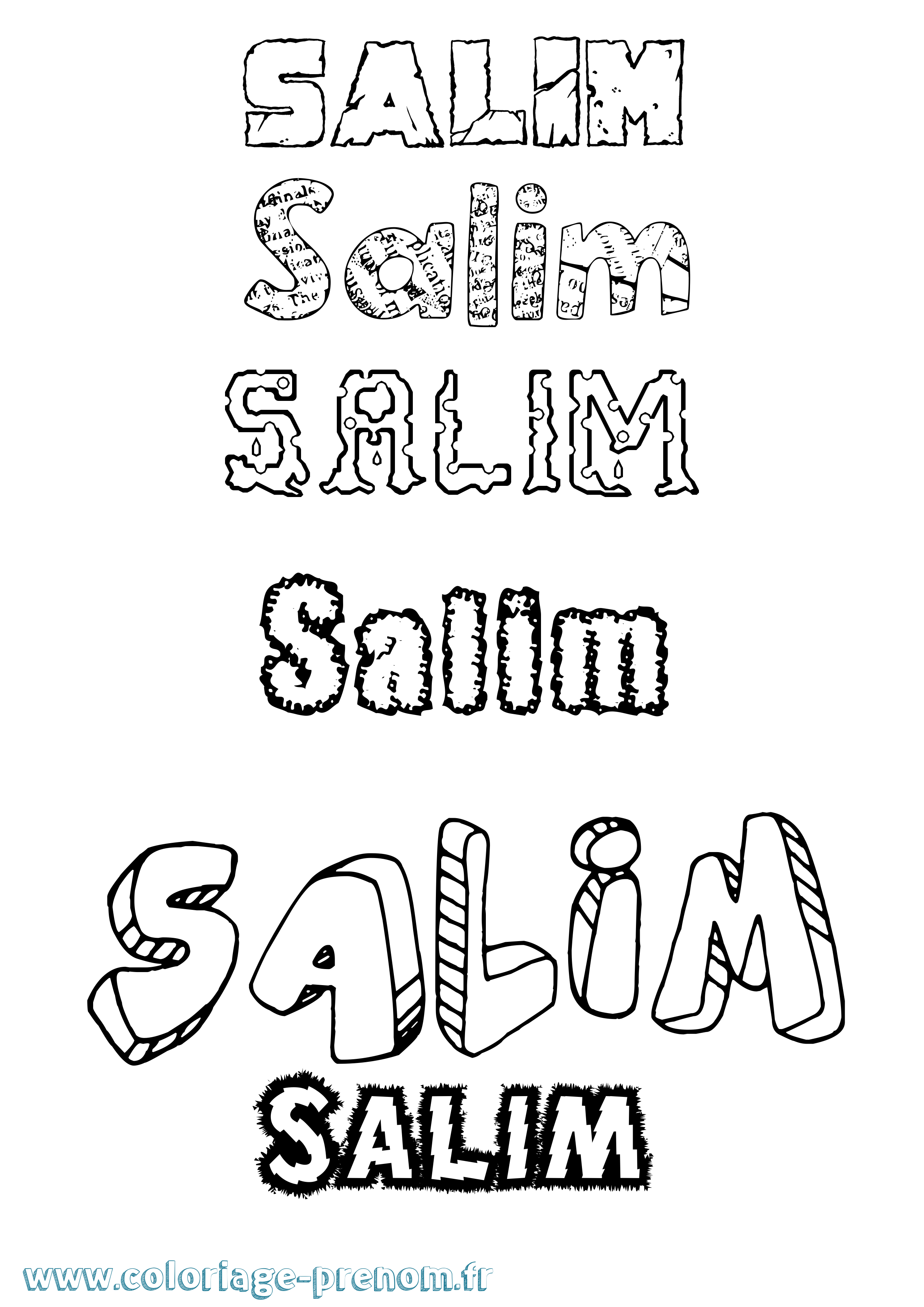 Coloriage prénom Salim Destructuré