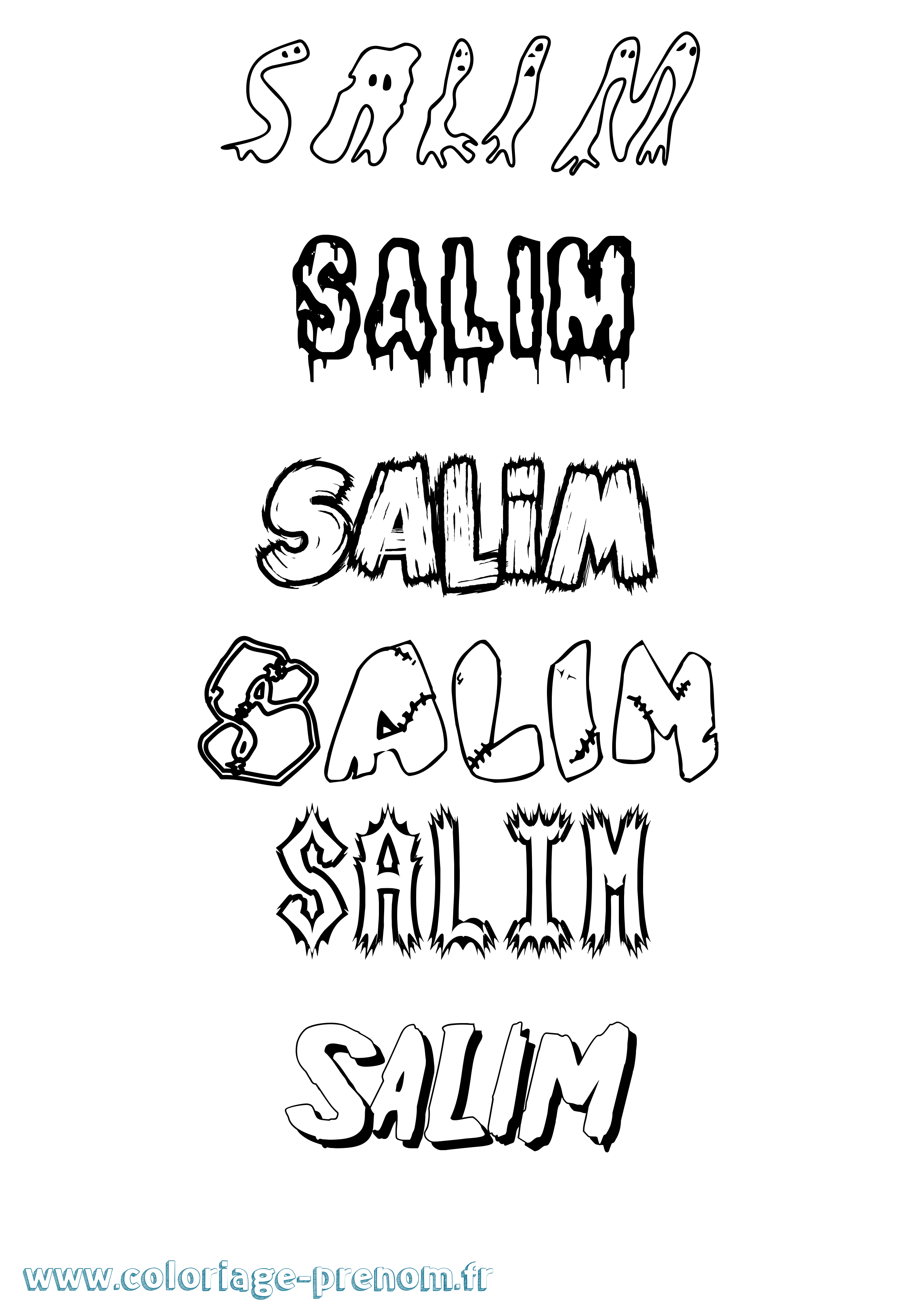 Coloriage prénom Salim Frisson
