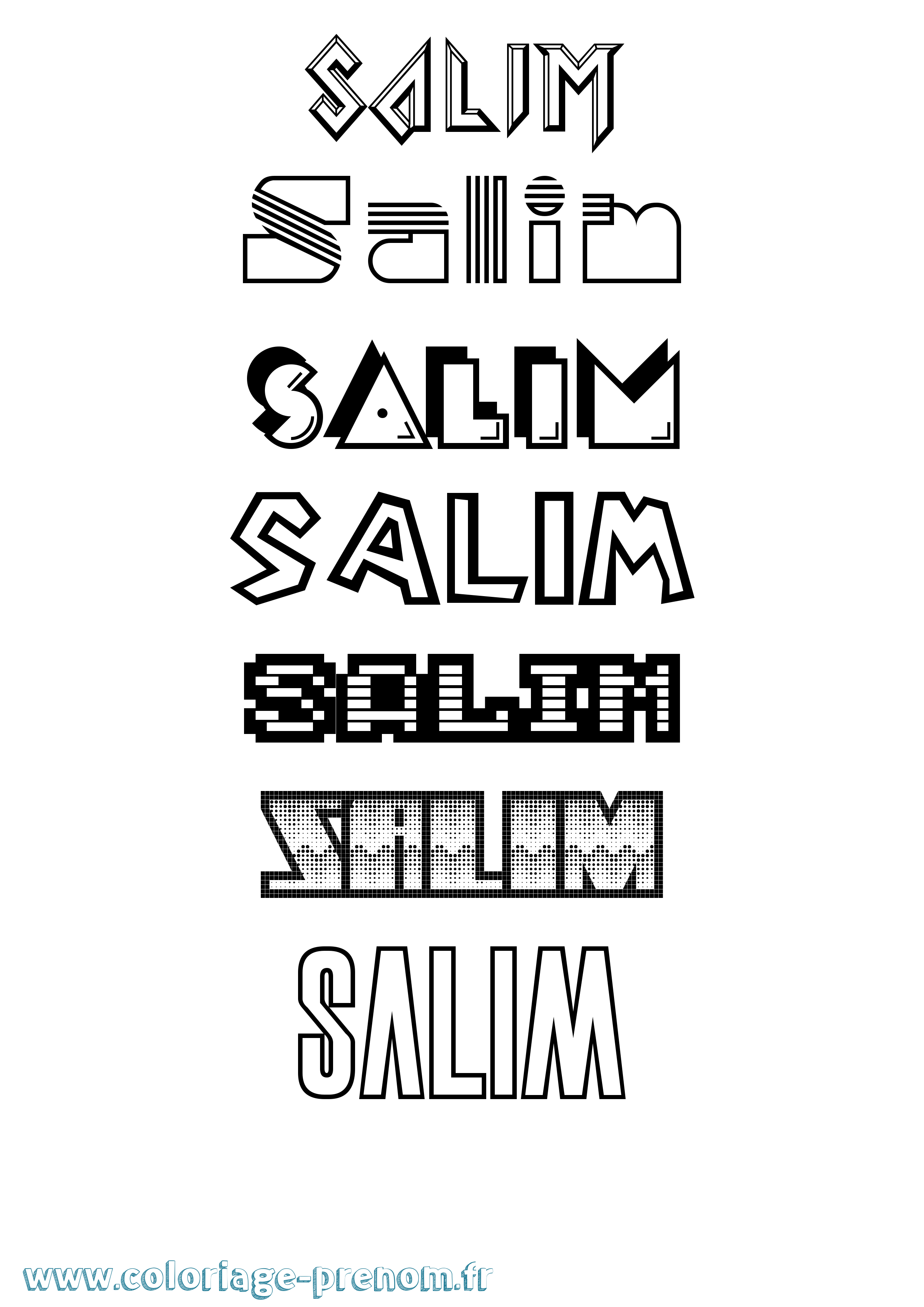 Coloriage prénom Salim Jeux Vidéos