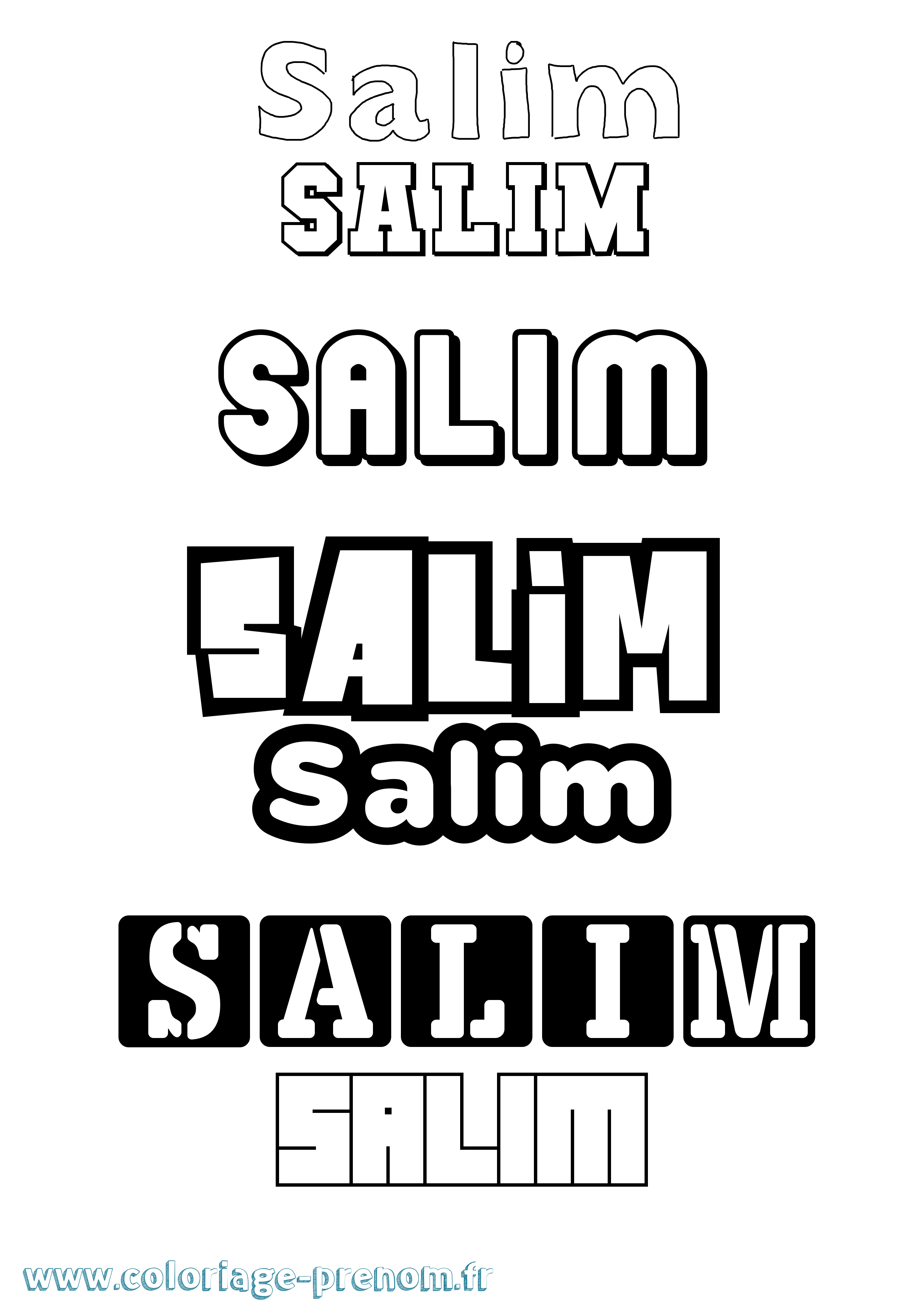 Coloriage prénom Salim Simple