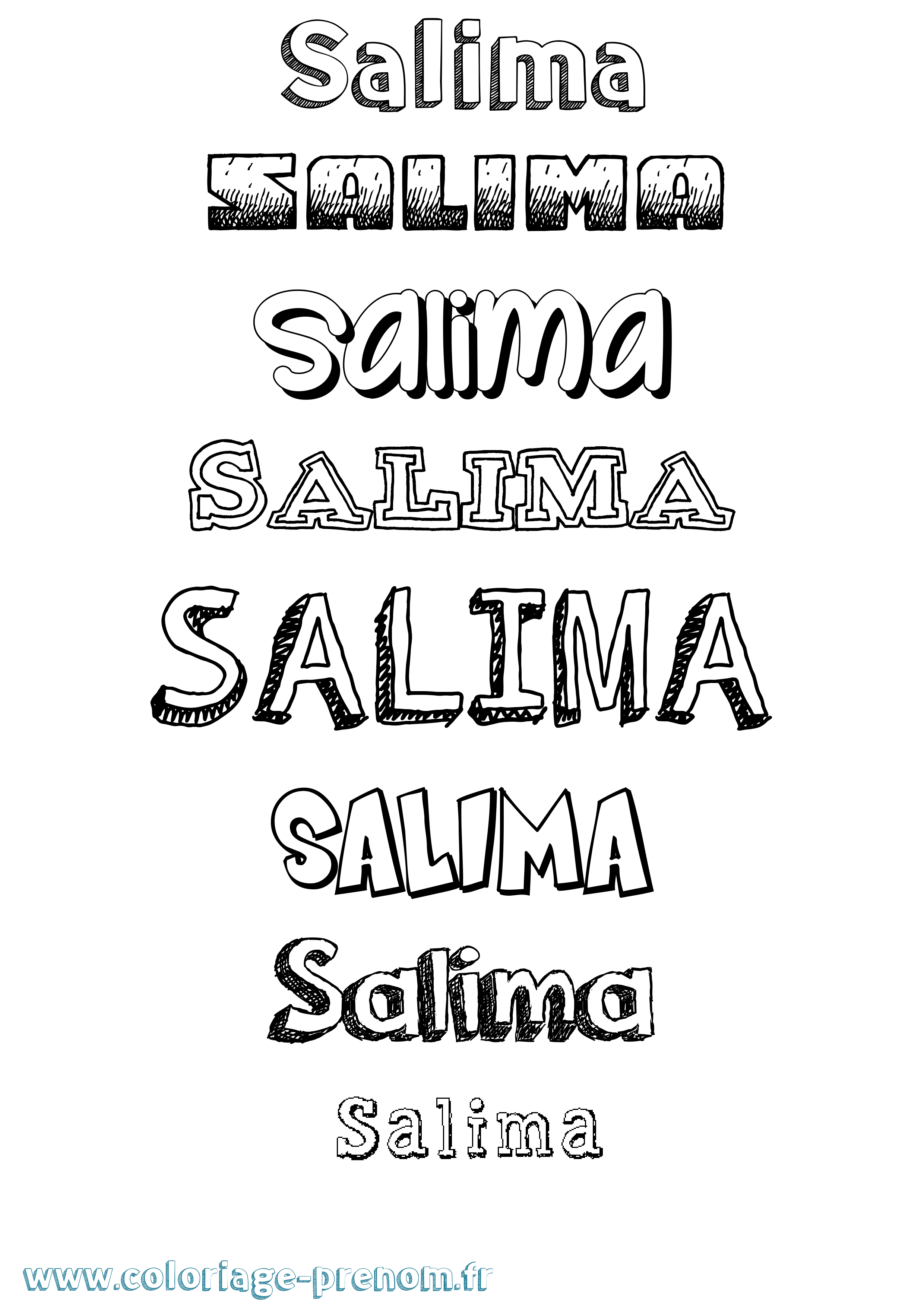 Coloriage prénom Salima Dessiné