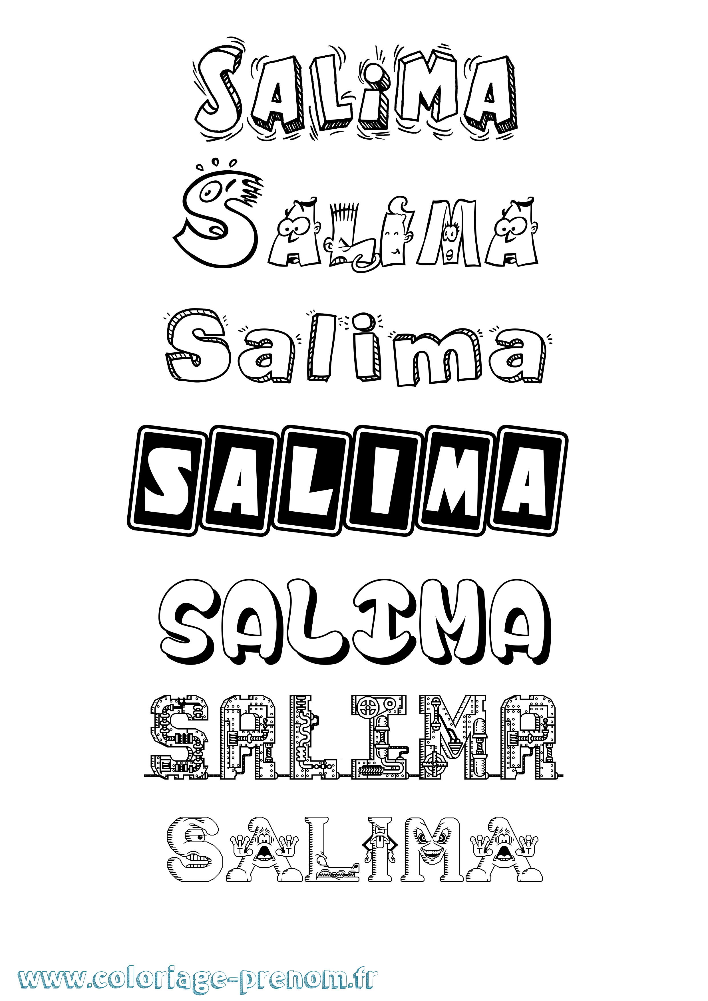 Coloriage Salima Fun Coloriage prénom Salima Fun