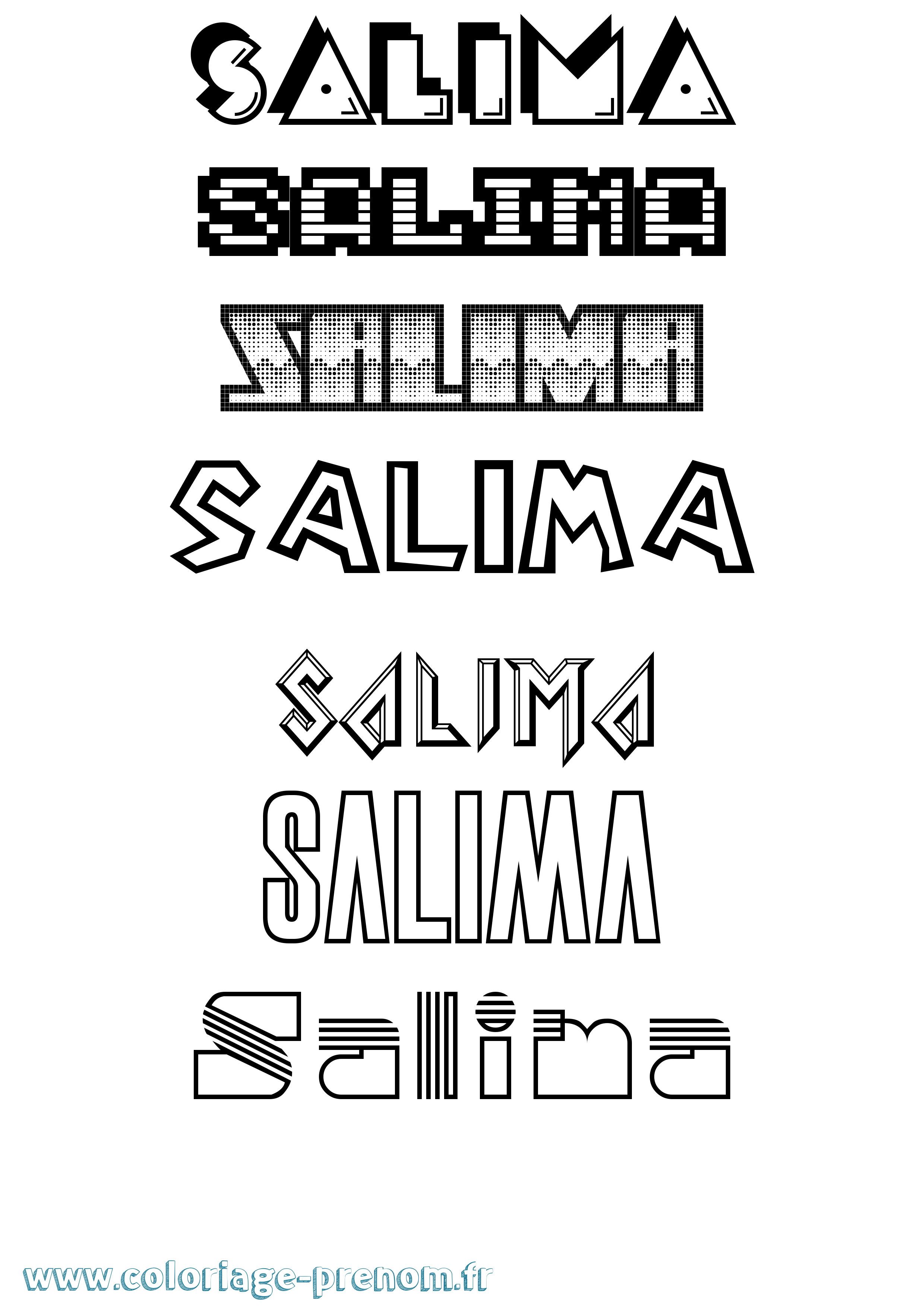Coloriage prénom Salima Jeux Vidéos