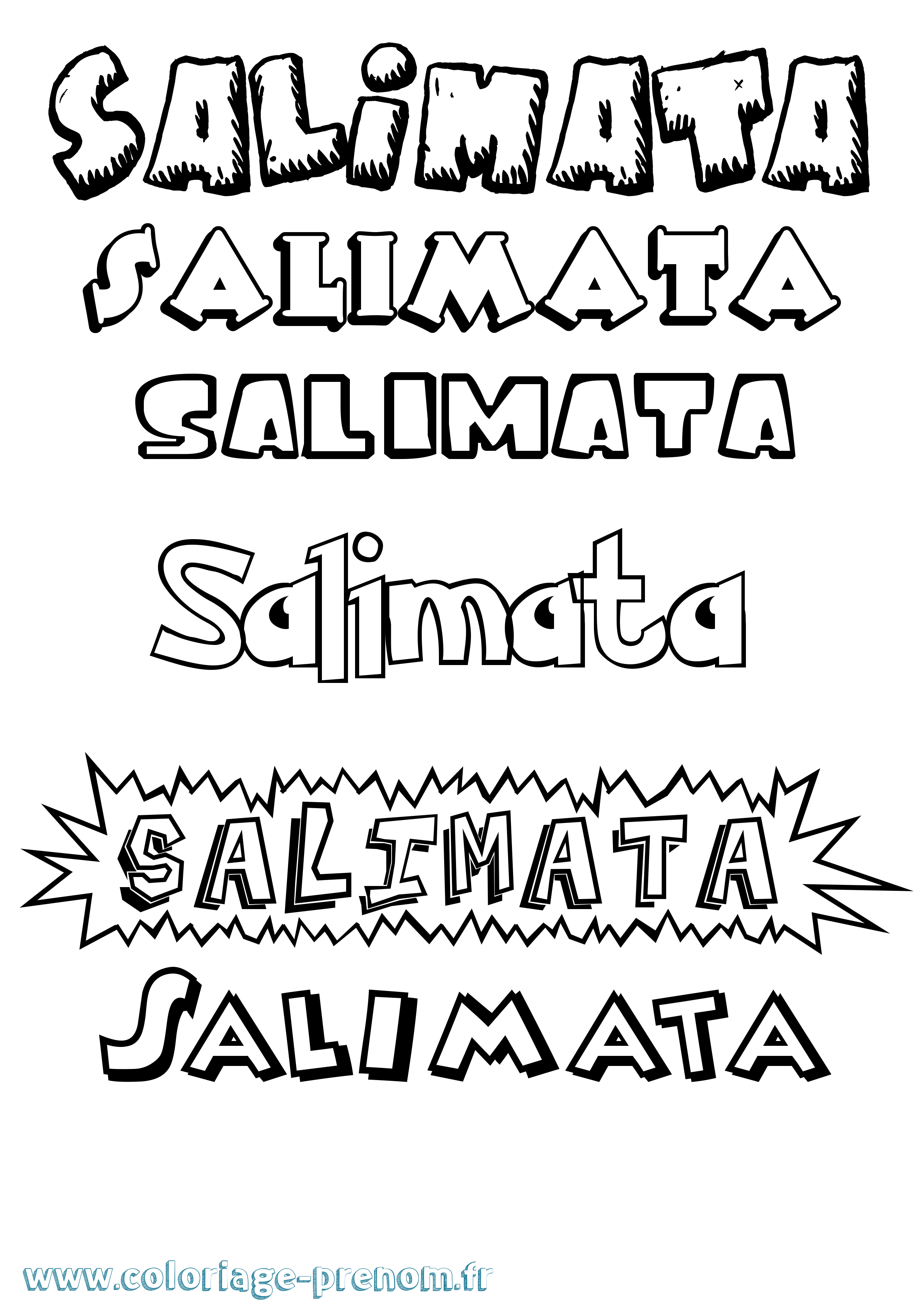Coloriage prénom Salimata Dessin Animé