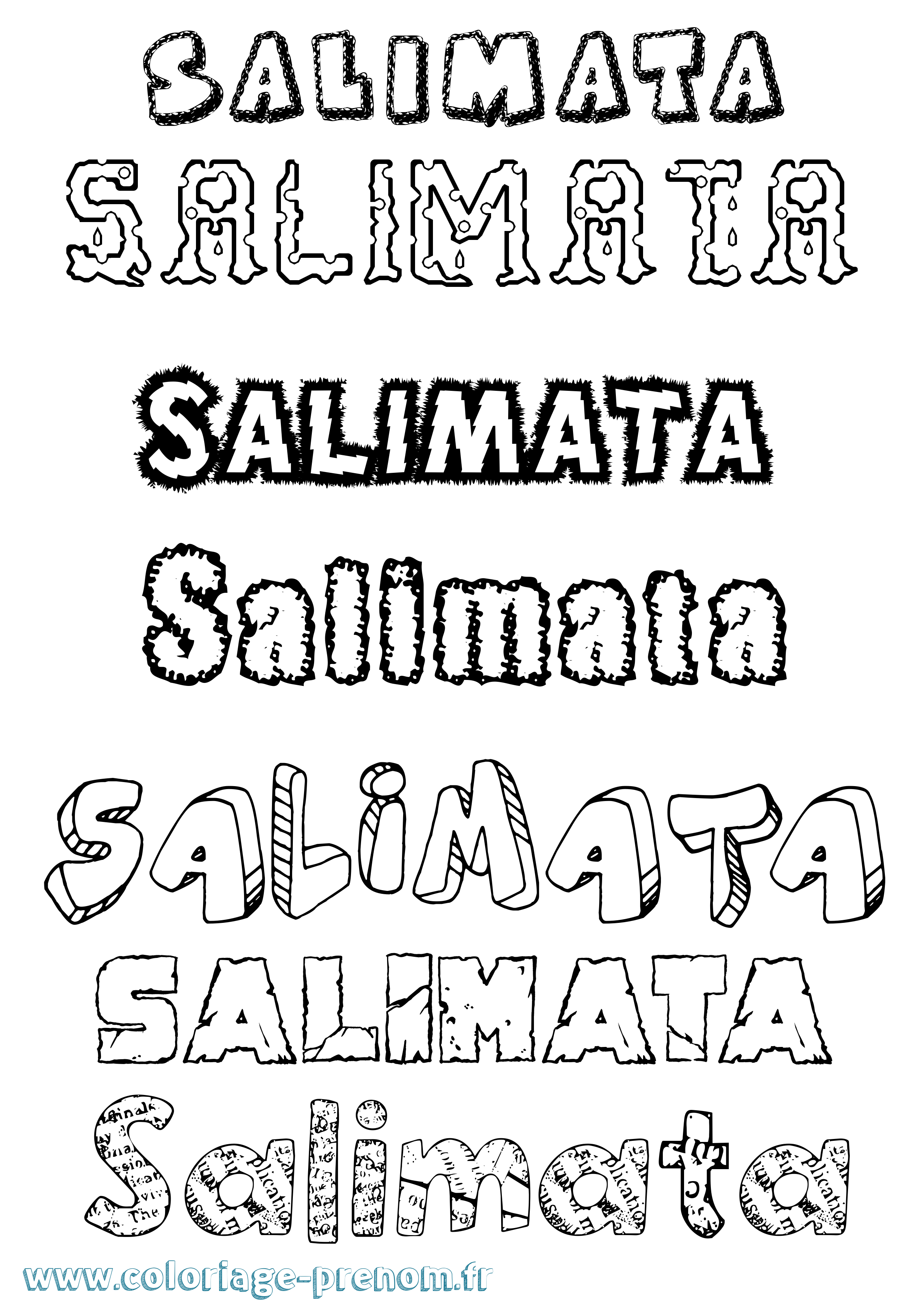 Coloriage prénom Salimata Destructuré