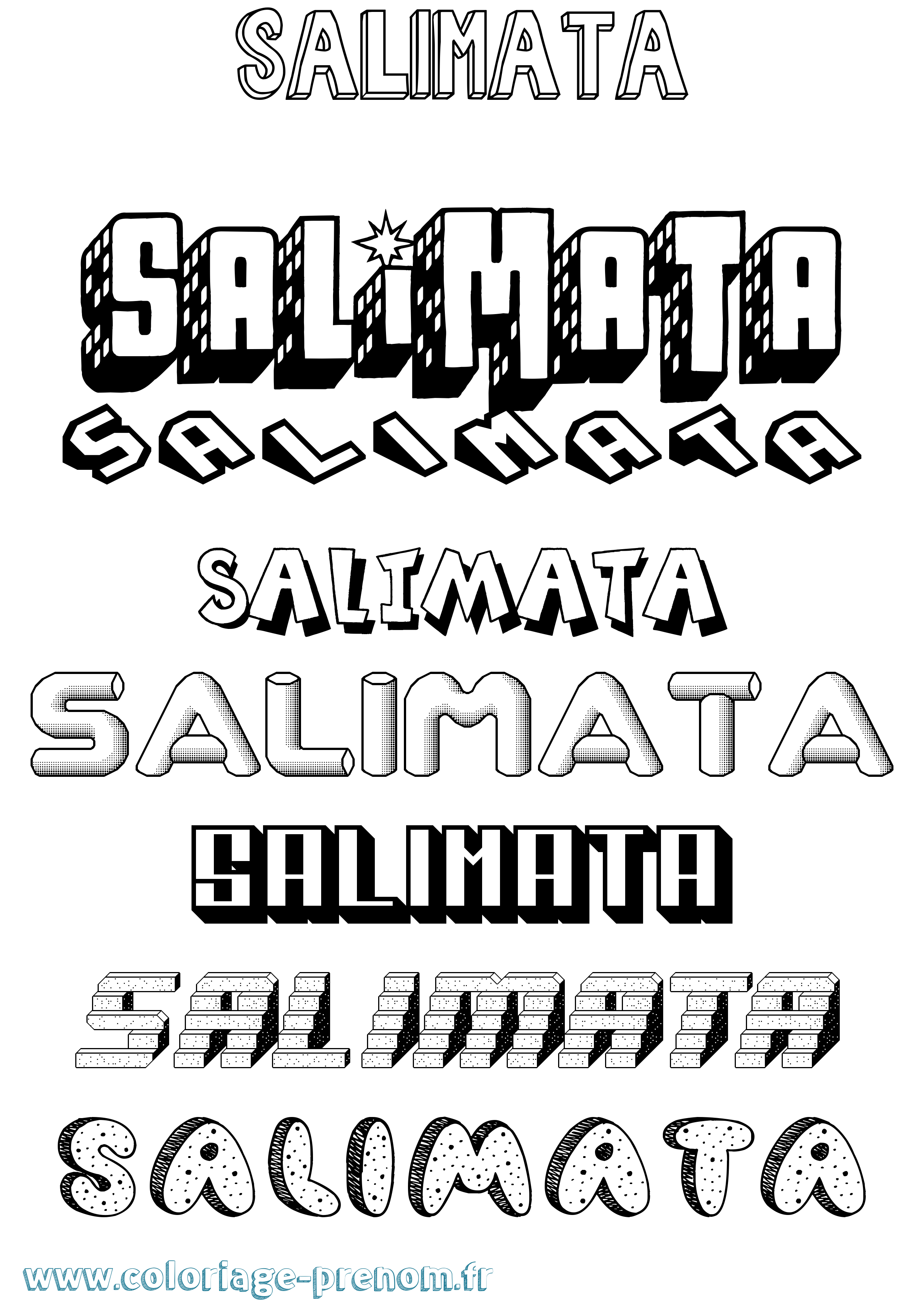 Coloriage prénom Salimata Effet 3D