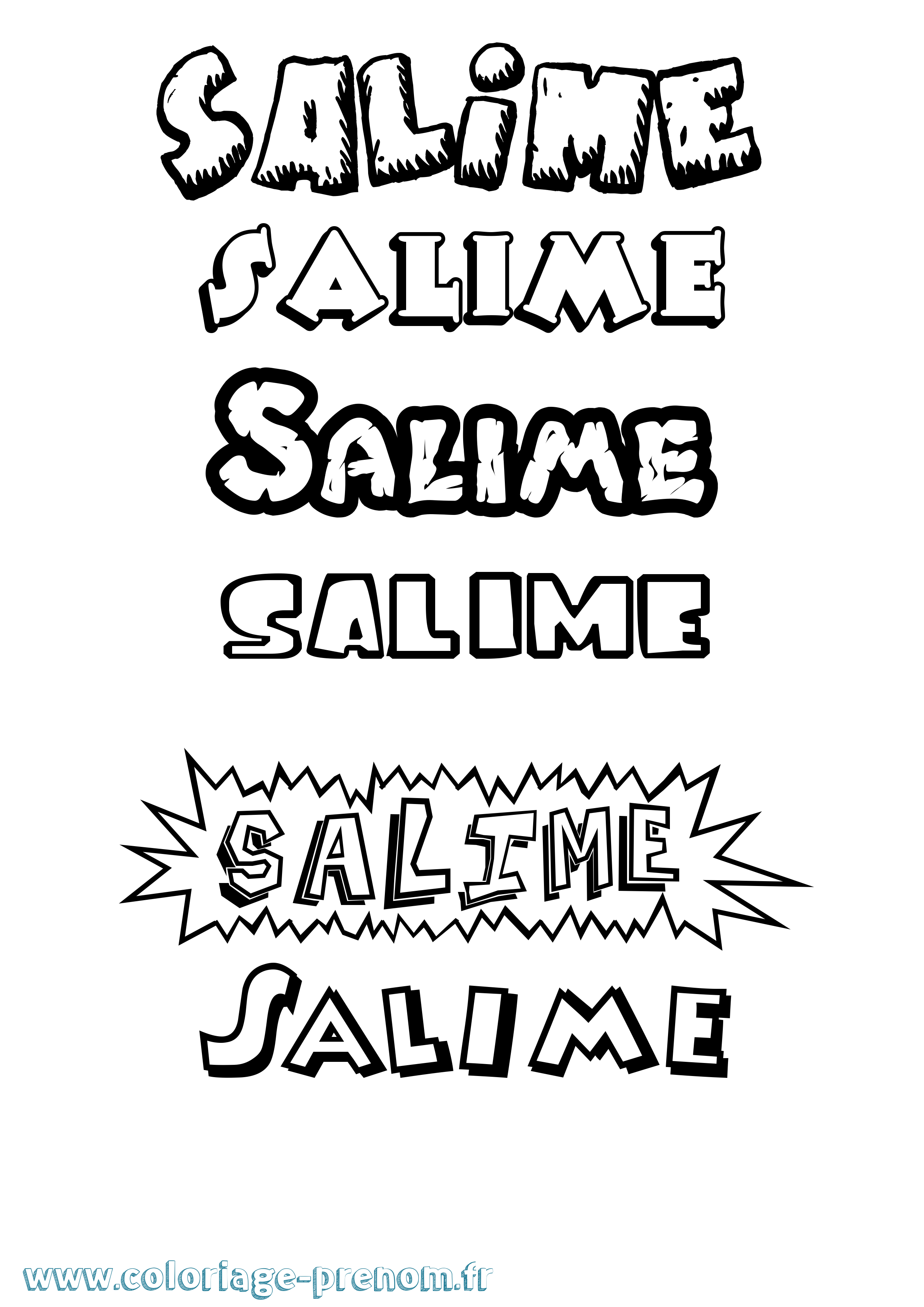 Coloriage prénom Salime Dessin Animé