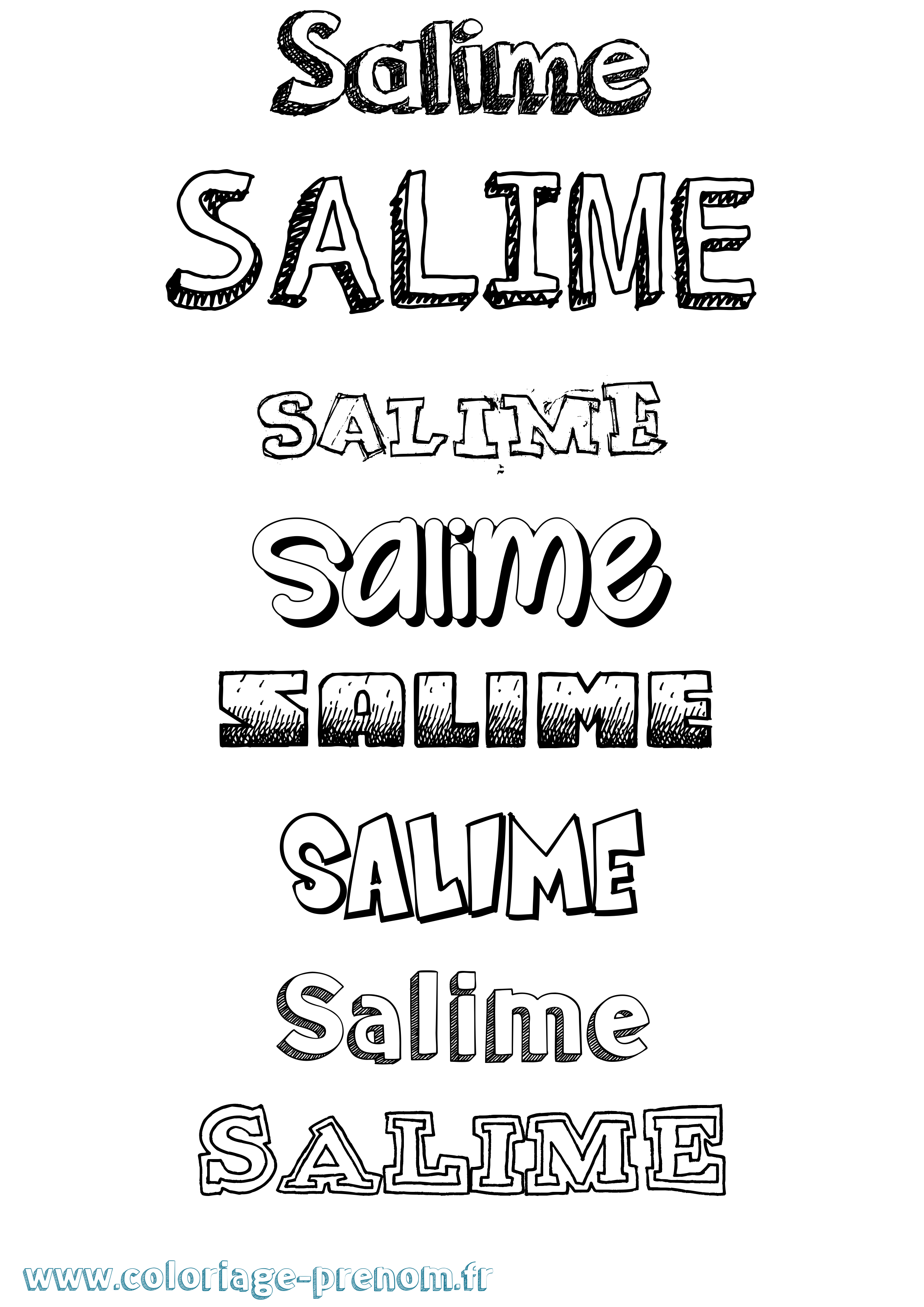 Coloriage prénom Salime Dessiné
