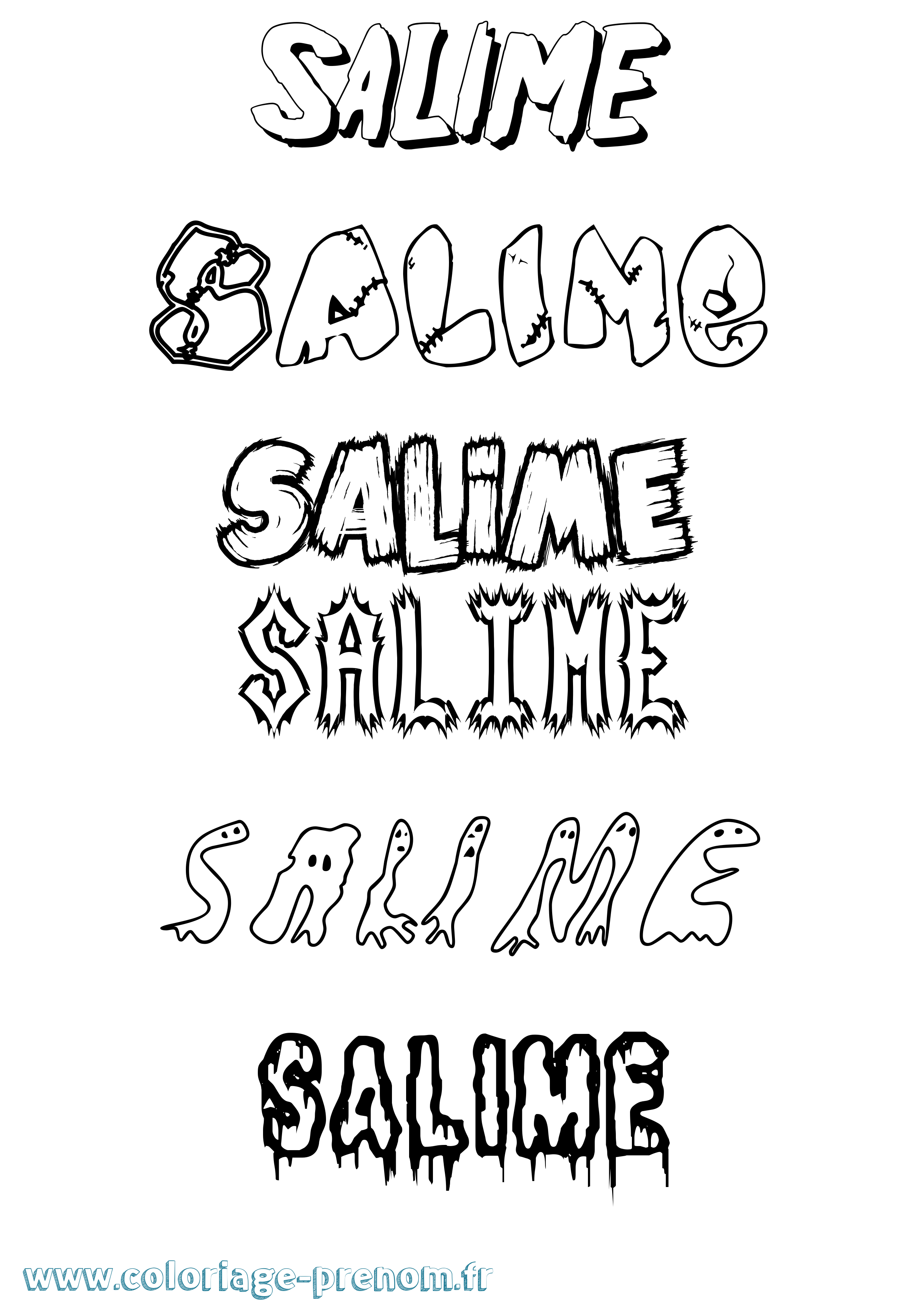 Coloriage prénom Salime Frisson