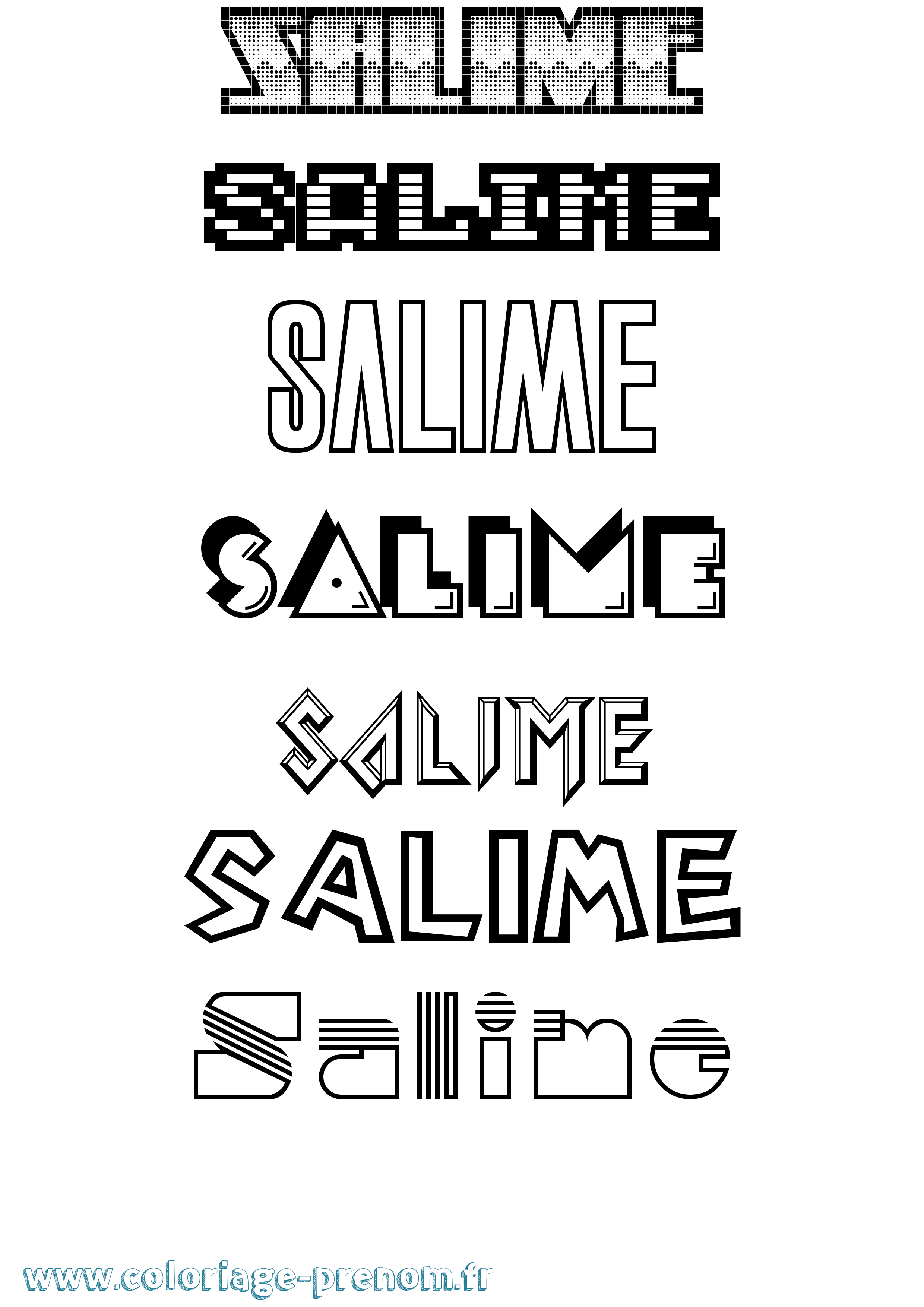 Coloriage prénom Salime Jeux Vidéos