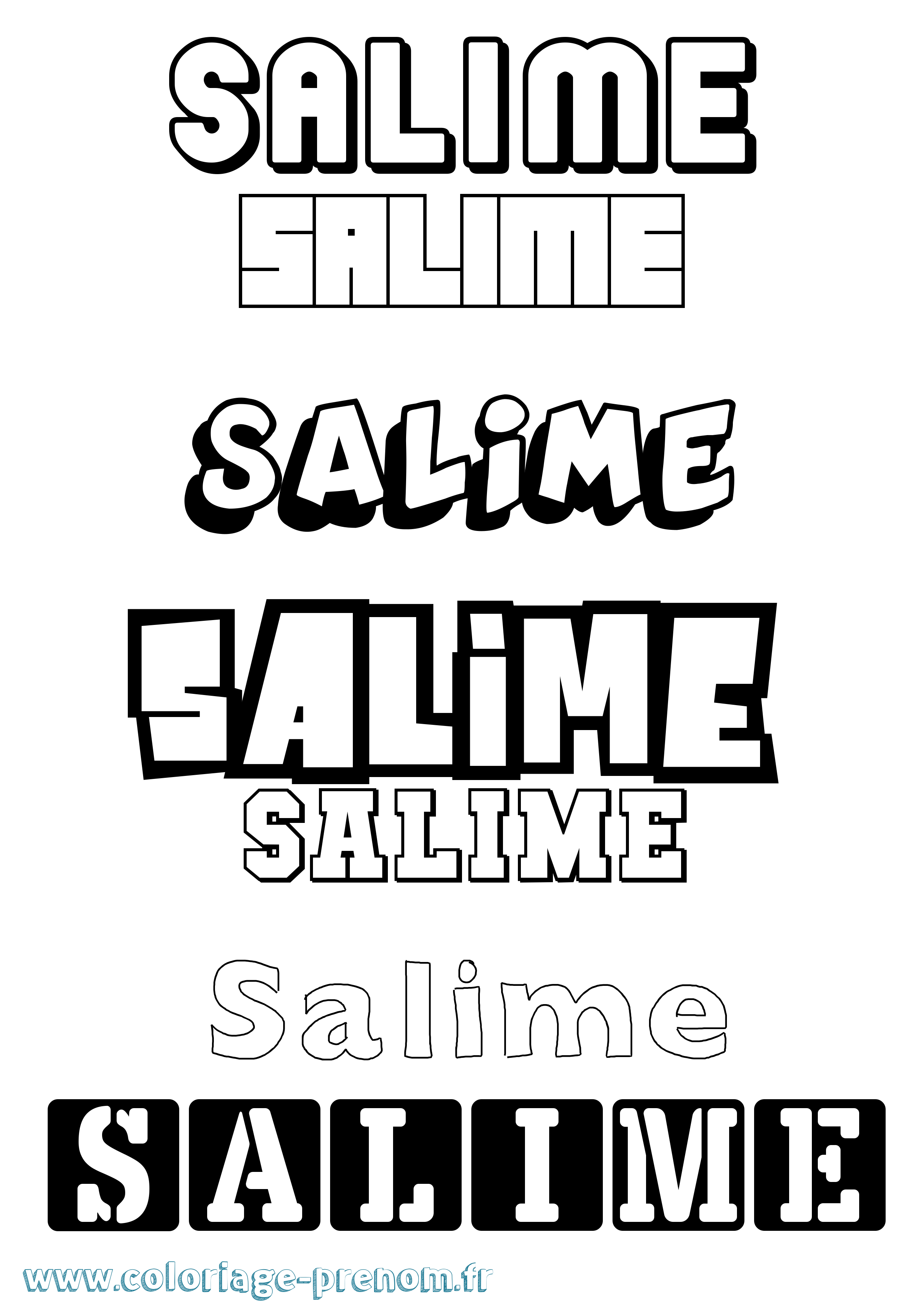 Coloriage prénom Salime Simple