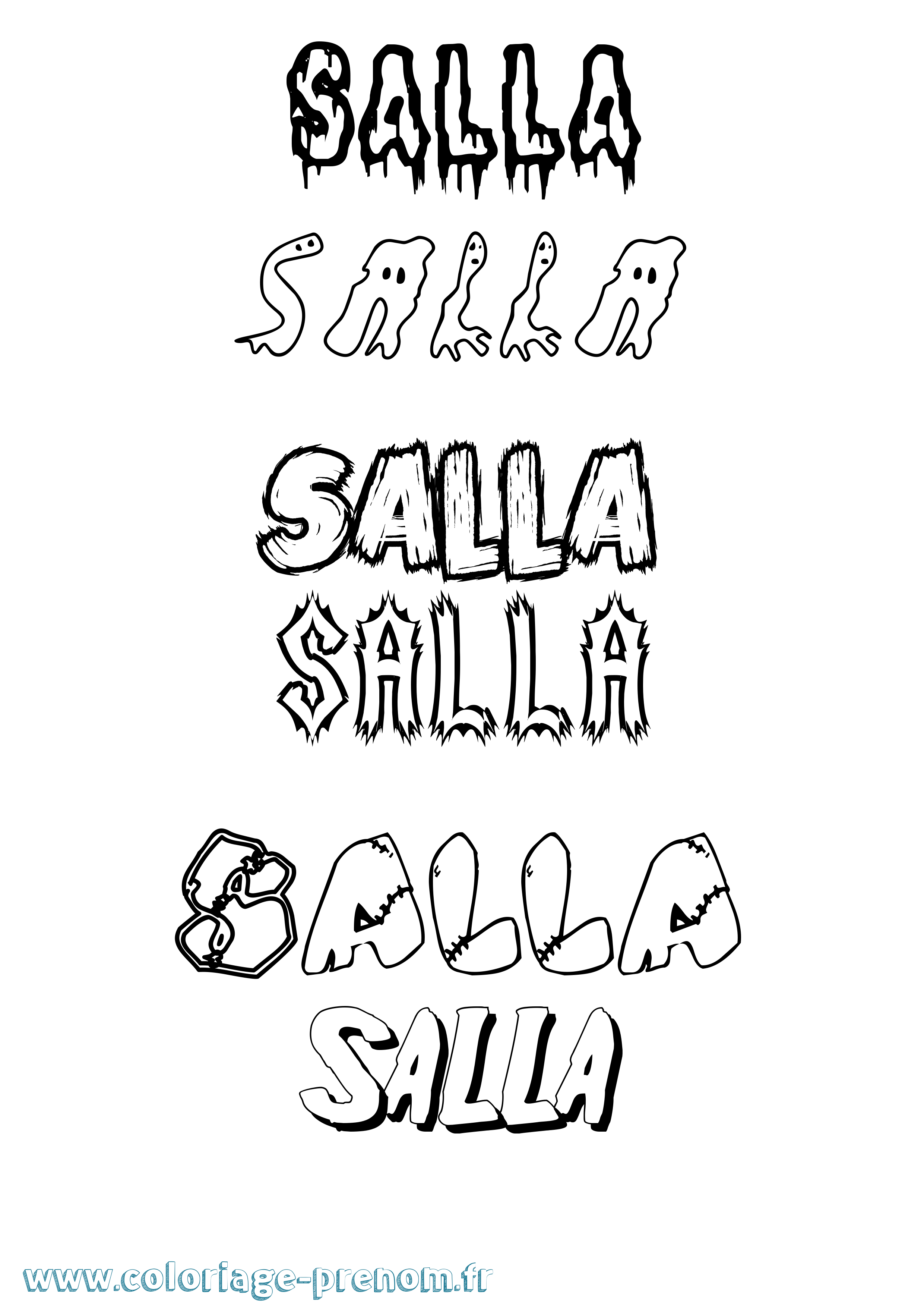 Coloriage Salla Frisson Coloriage prénom Salla Frisson