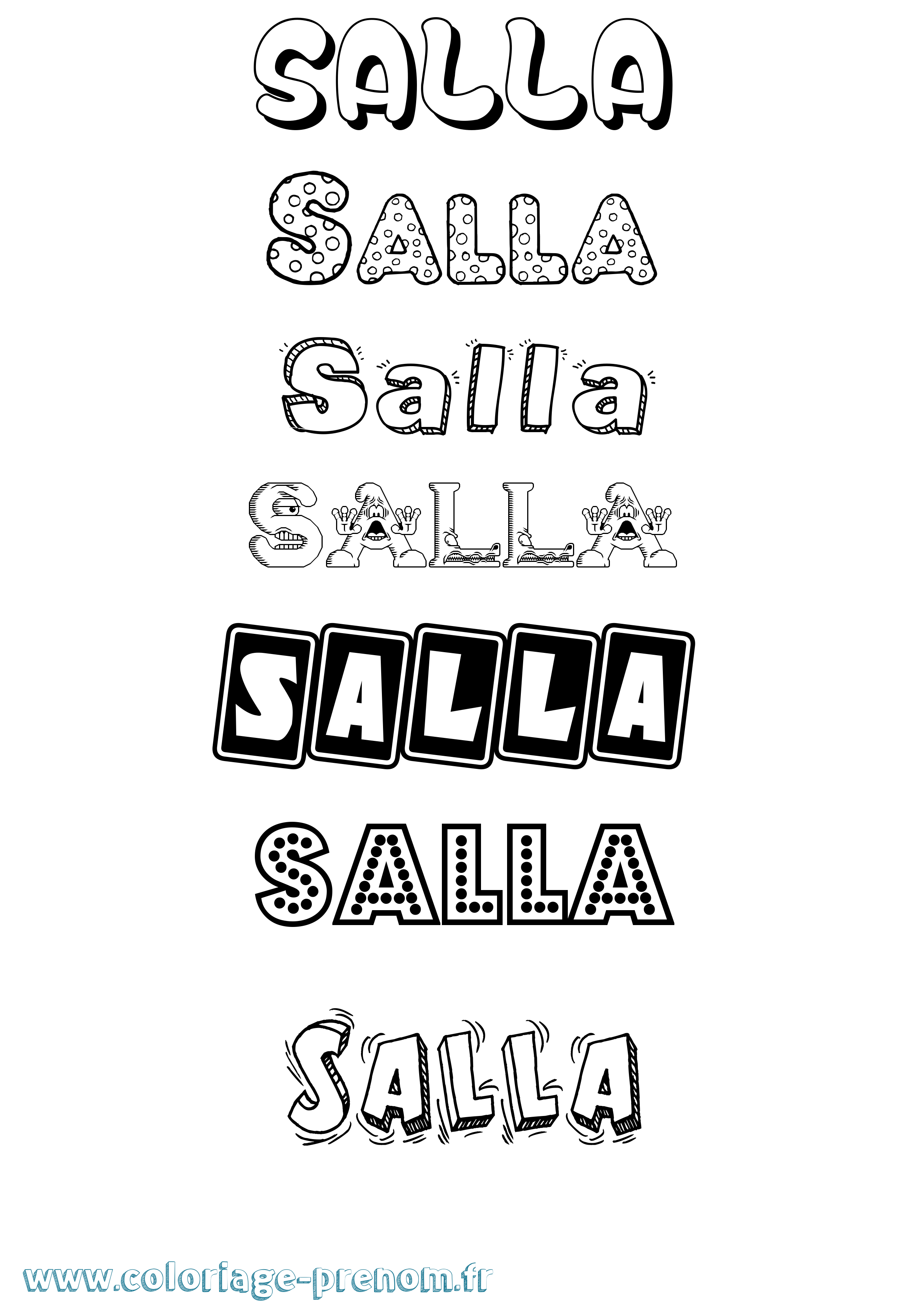 Coloriage Salla Fun Coloriage prénom Salla Fun