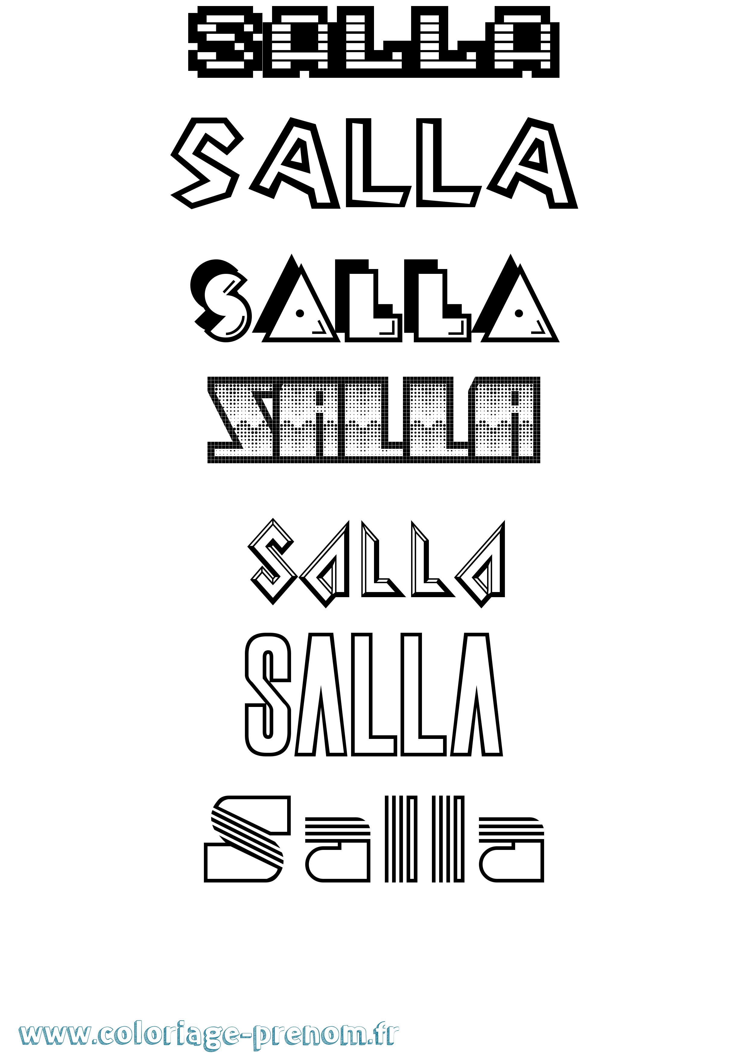 Coloriage Salla Jeux Vidéos Coloriage prénom Salla Jeux Vidéos