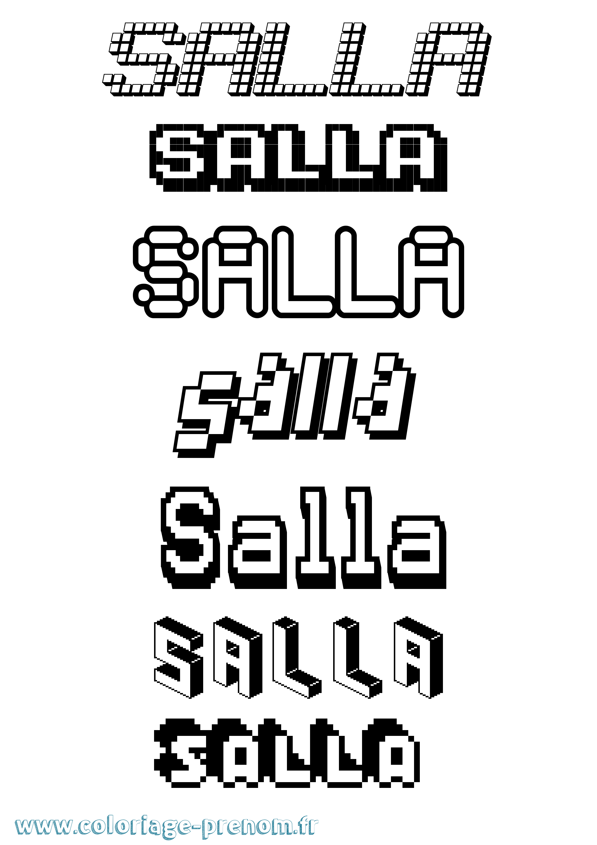 Coloriage Salla Pixel Coloriage prénom Salla Pixel