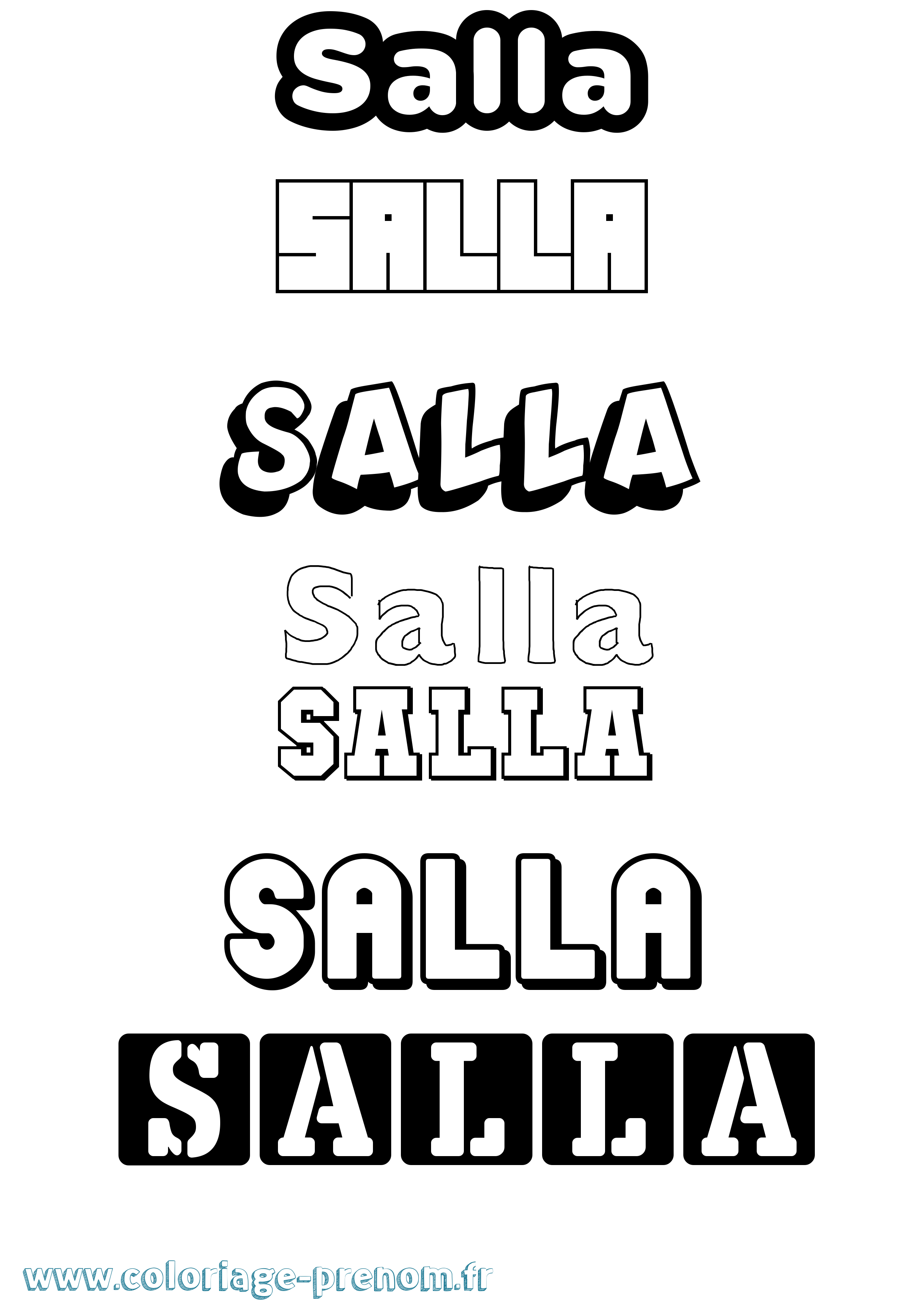 Coloriage Salla Simple Coloriage prénom Salla Simple