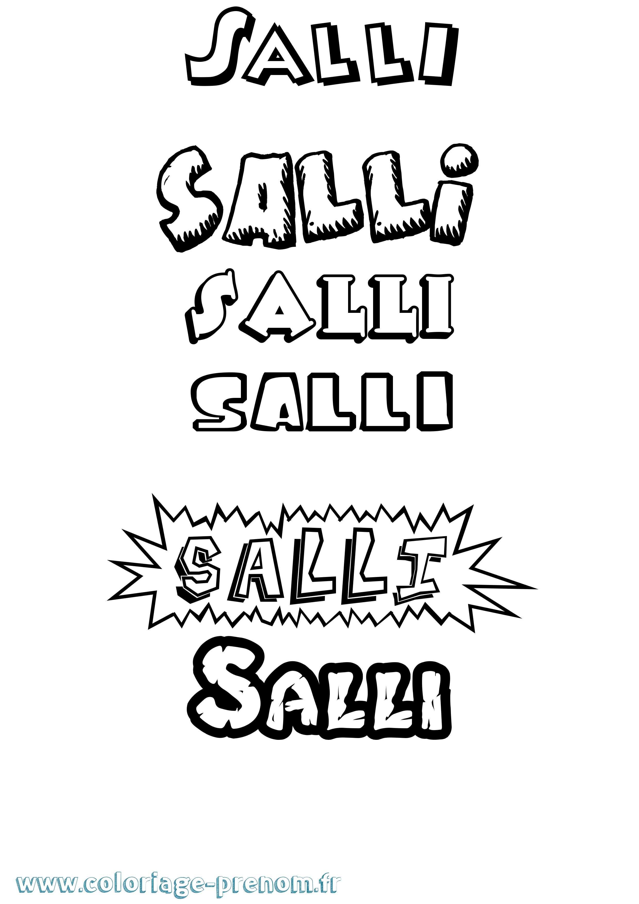 Coloriage Salli Dessin Animé Coloriage prénom Salli Dessin Animé