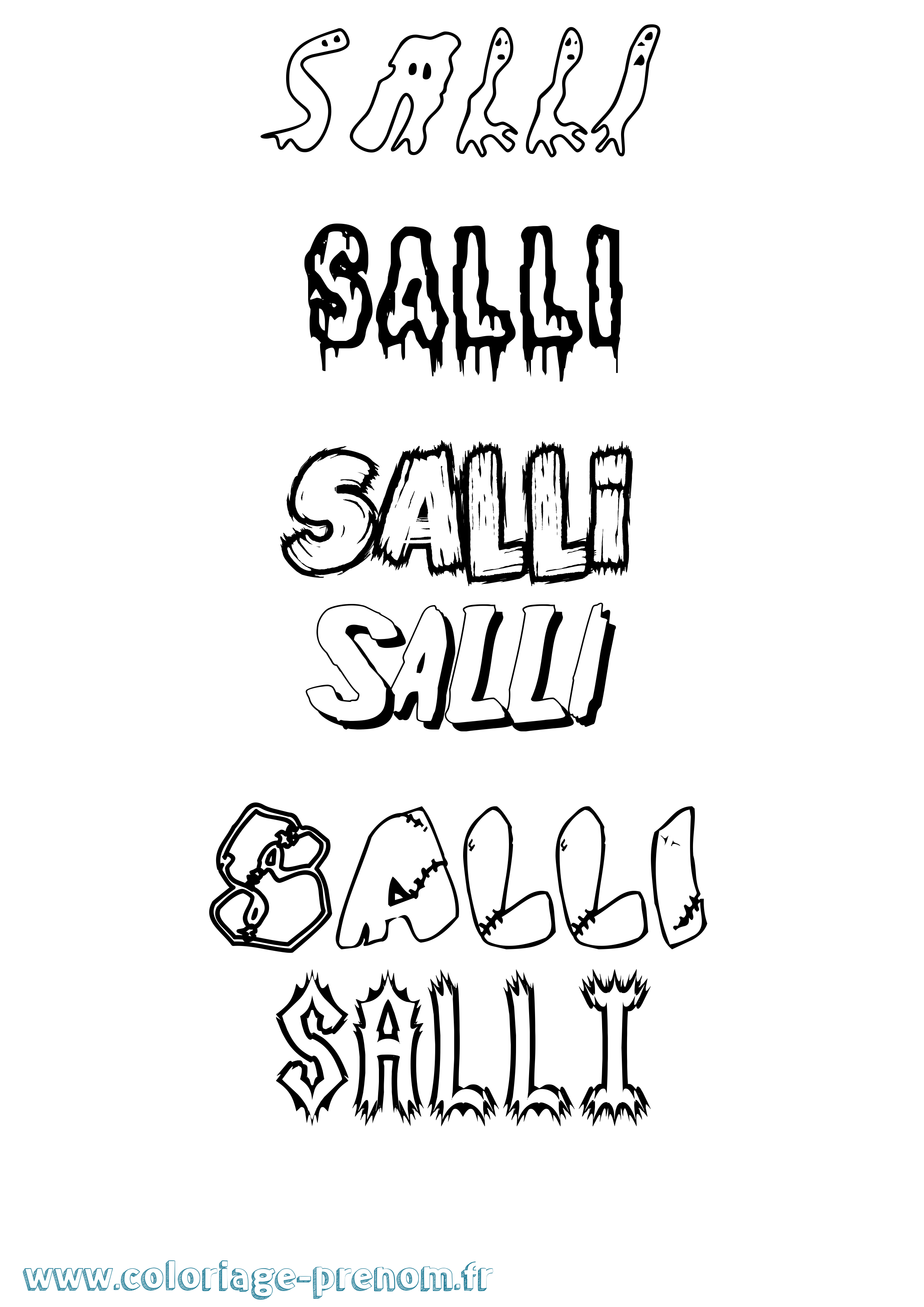 Coloriage Salli Frisson Coloriage prénom Salli Frisson