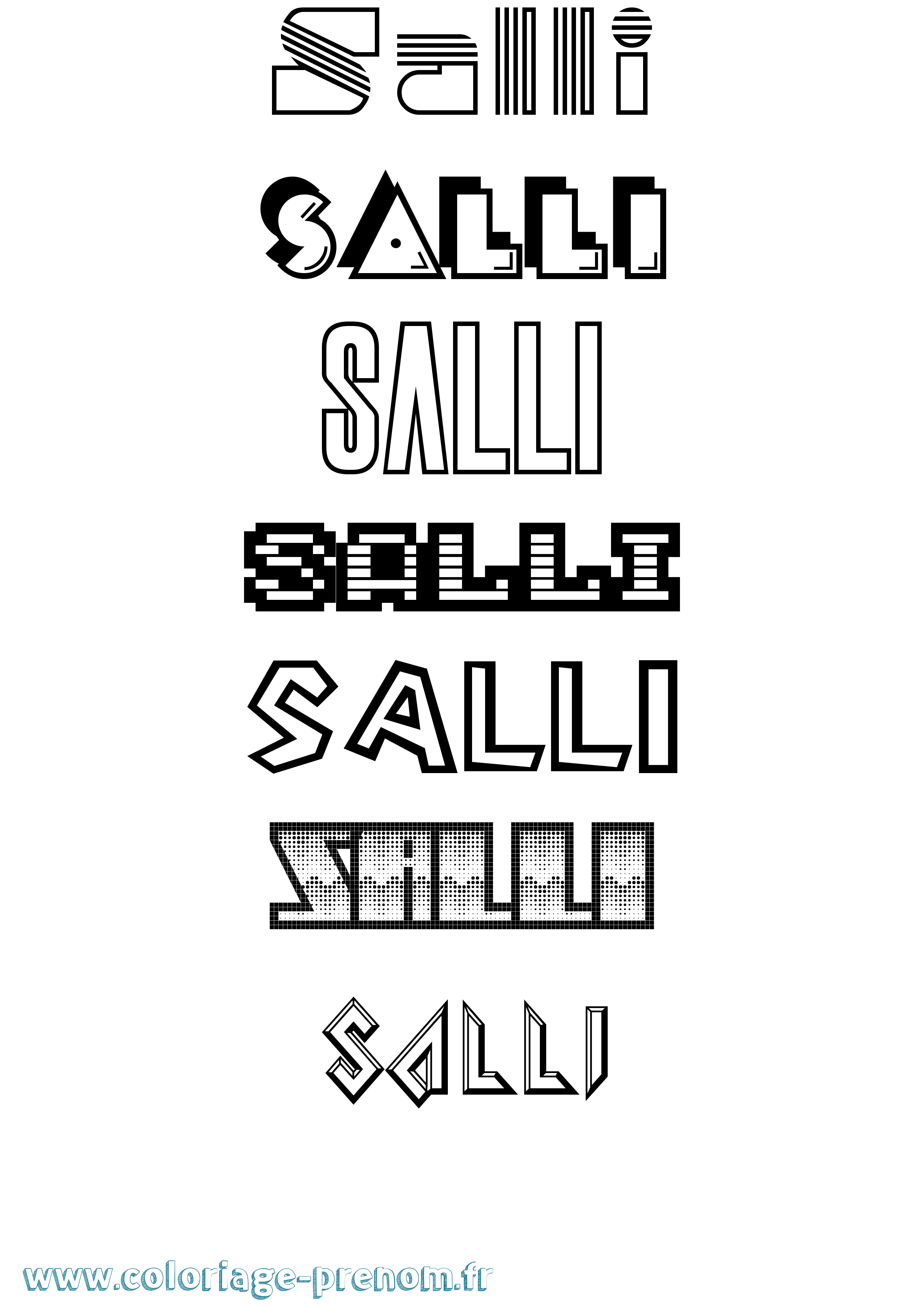 Coloriage Salli Jeux Vidéos Coloriage prénom Salli Jeux Vidéos