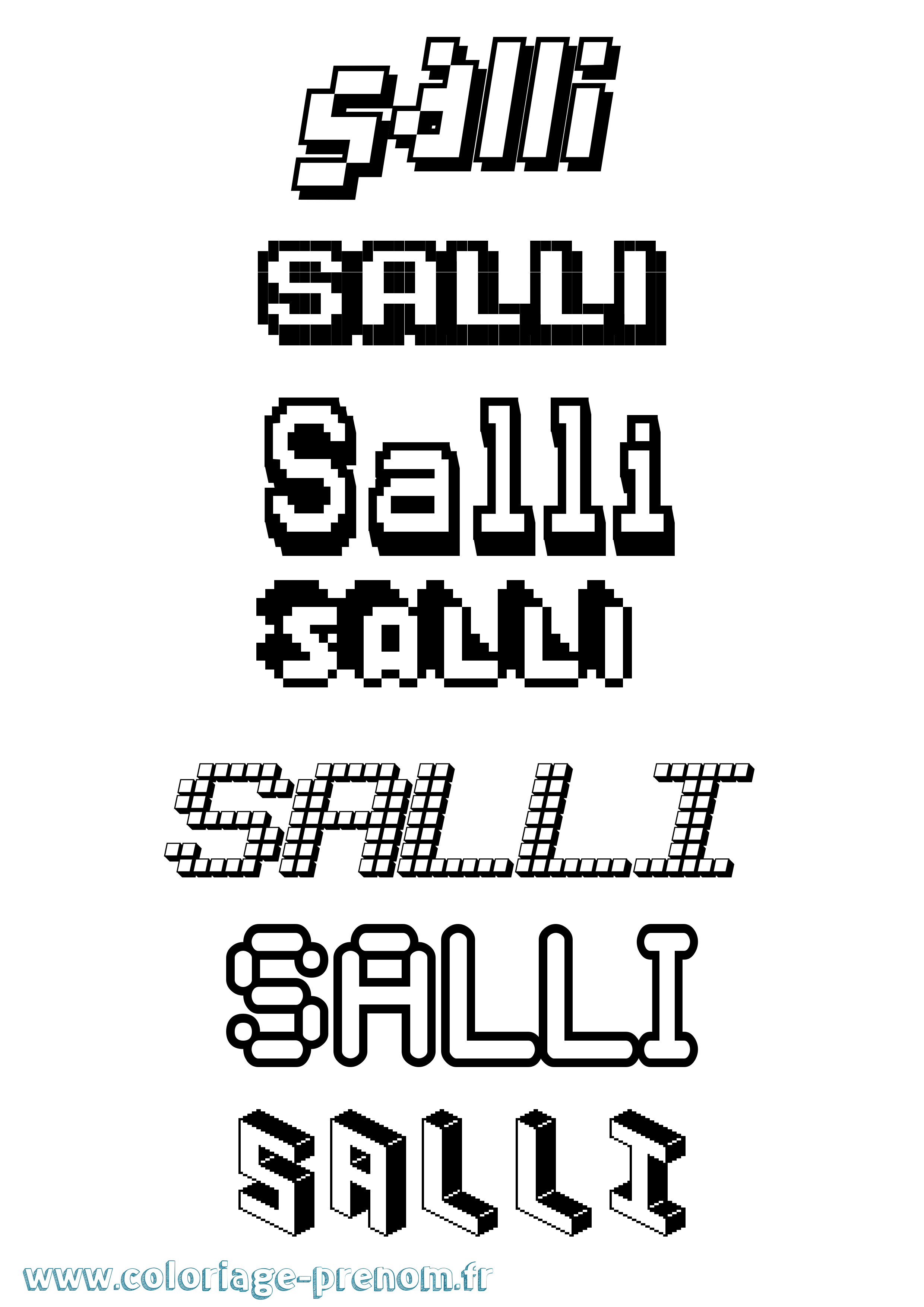 Coloriage Salli Pixel Coloriage prénom Salli Pixel