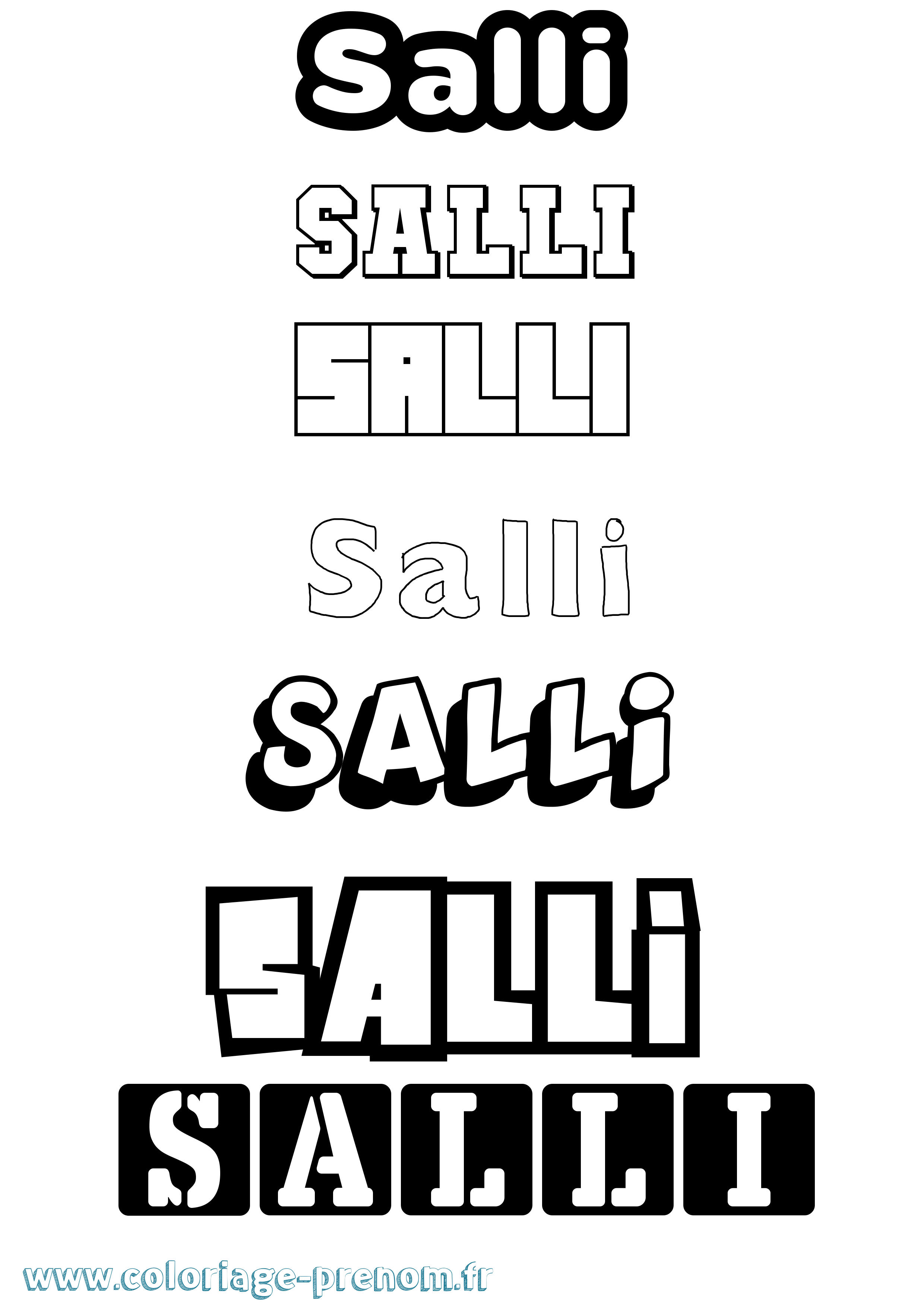 Coloriage Salli Simple Coloriage prénom Salli Simple