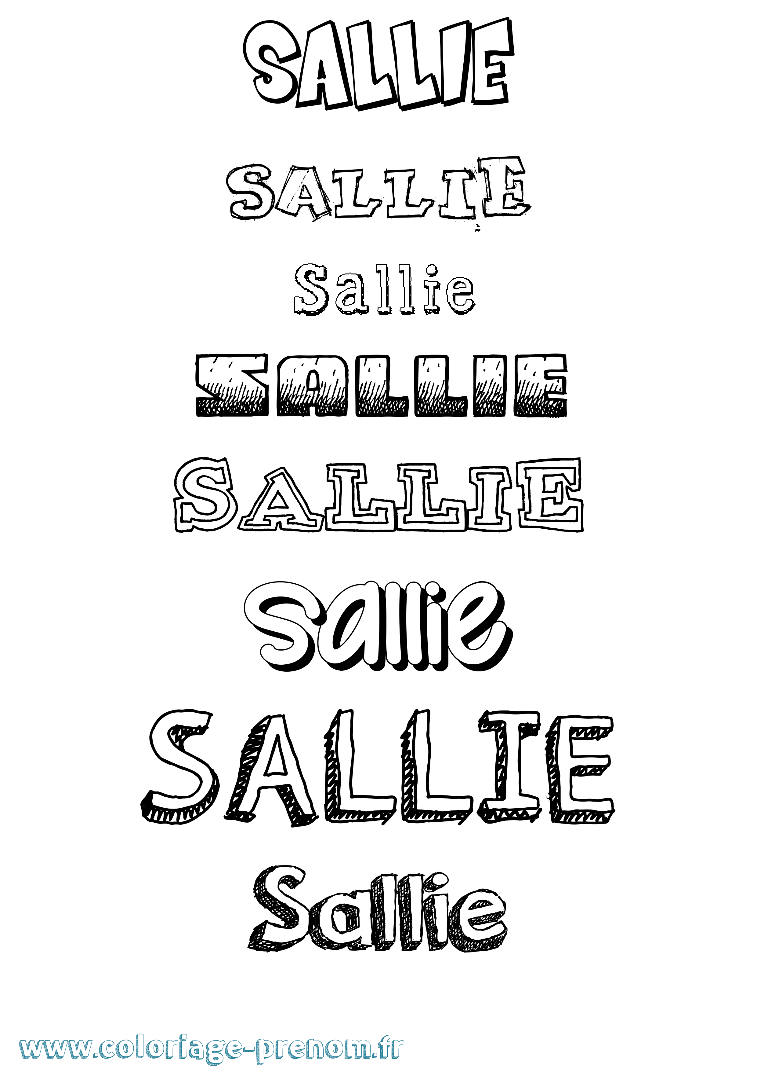 Coloriage prénom Sallie Dessiné