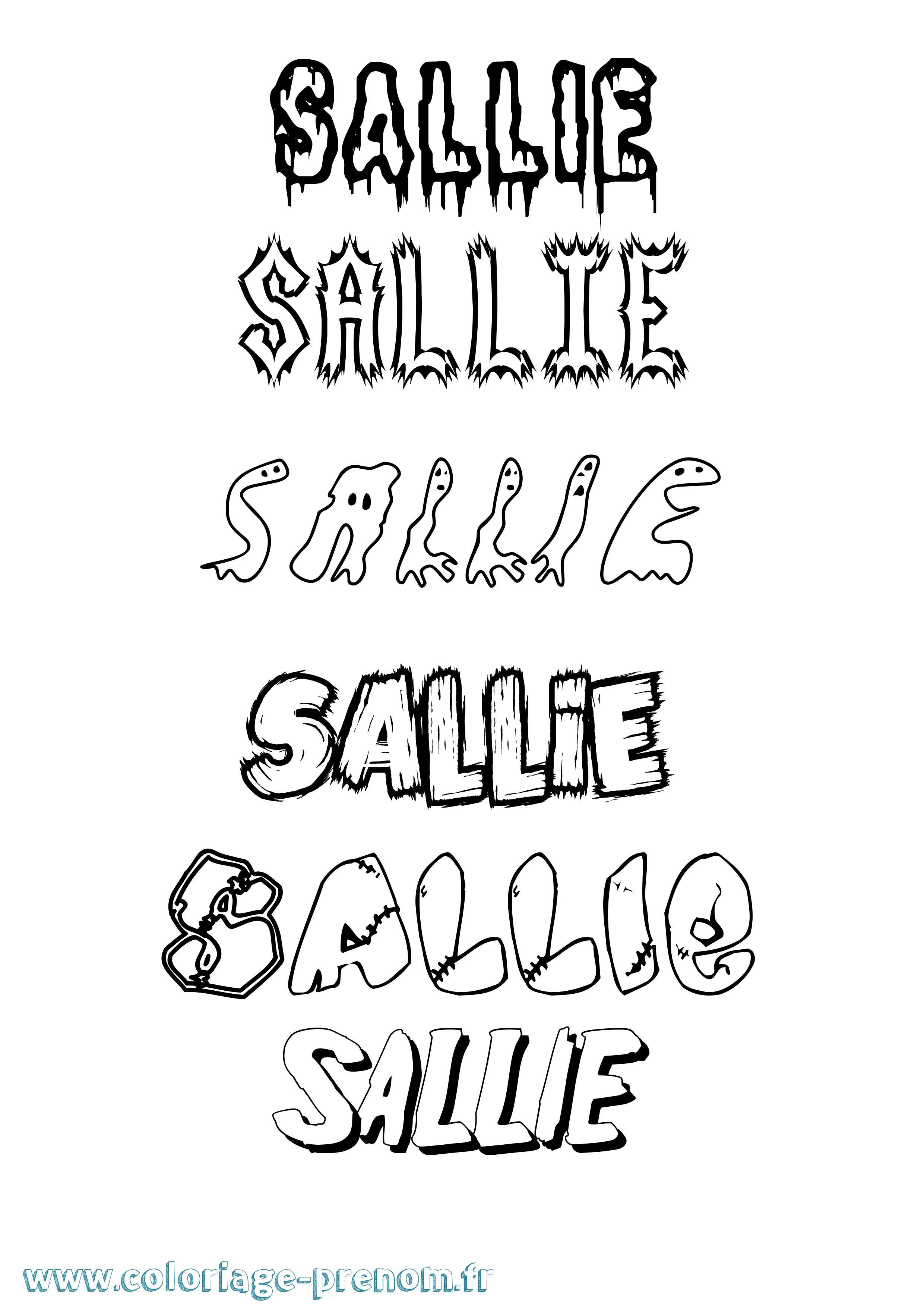 Coloriage prénom Sallie Frisson