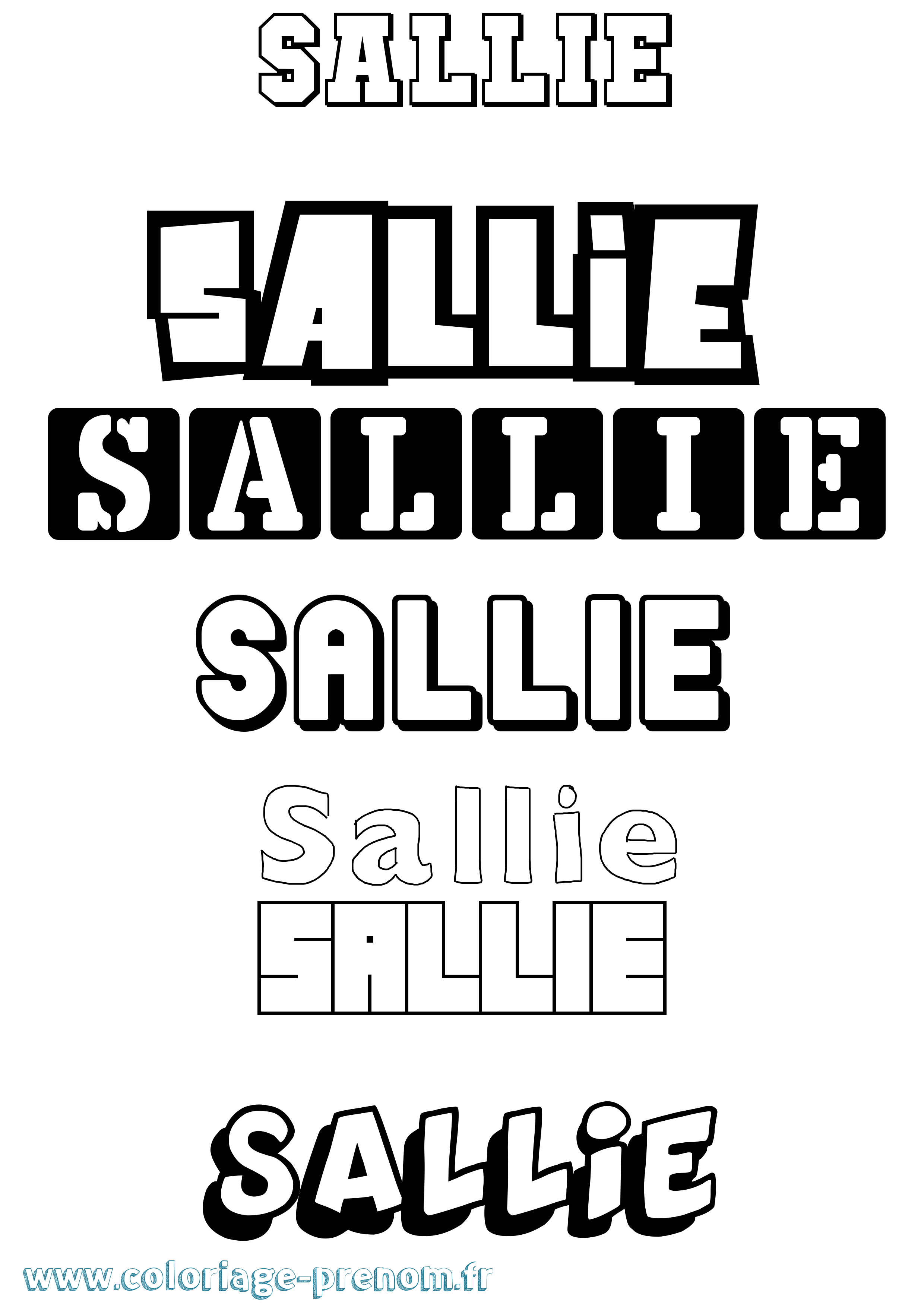 Coloriage prénom Sallie Simple