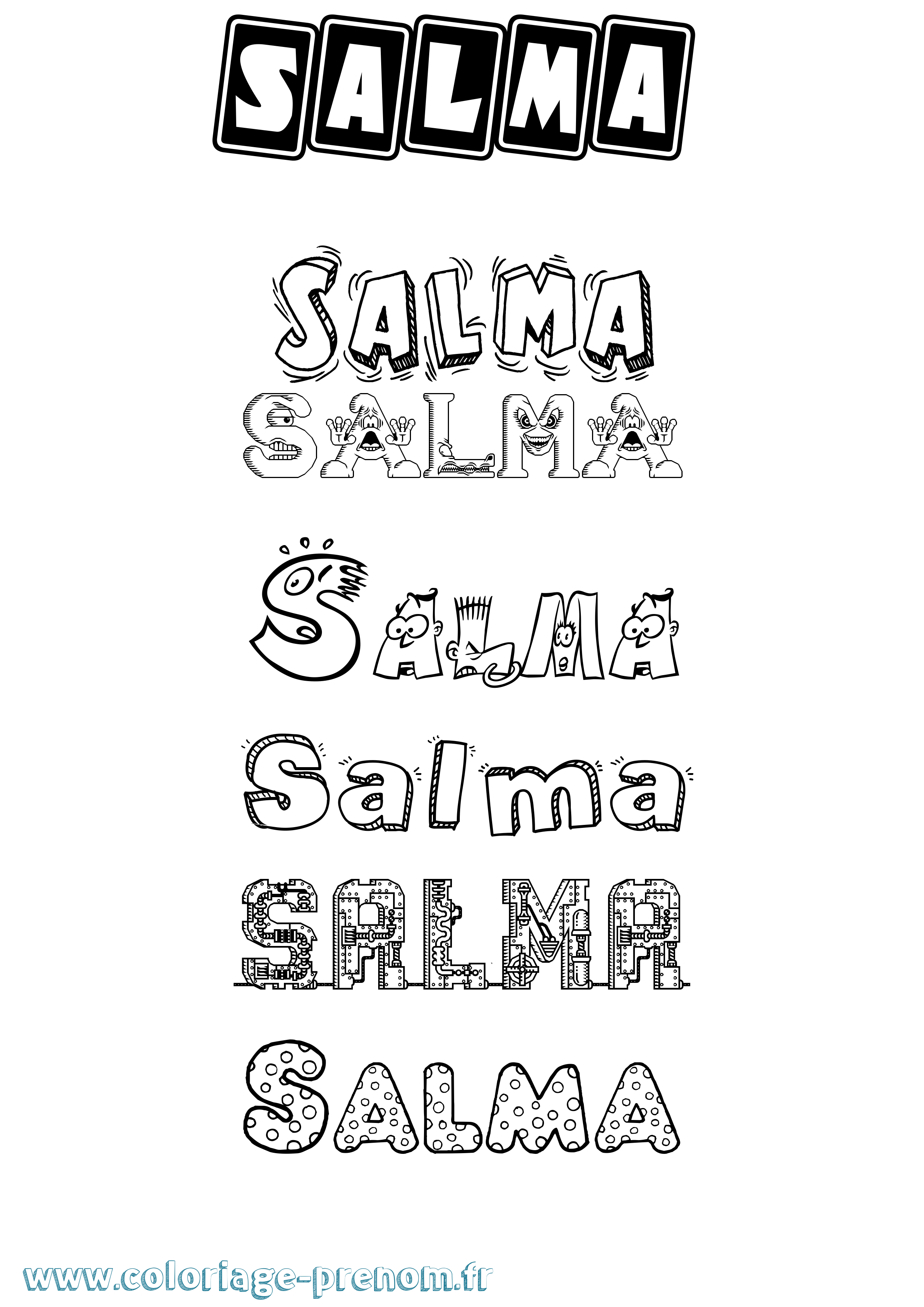 Coloriage prénom Salma