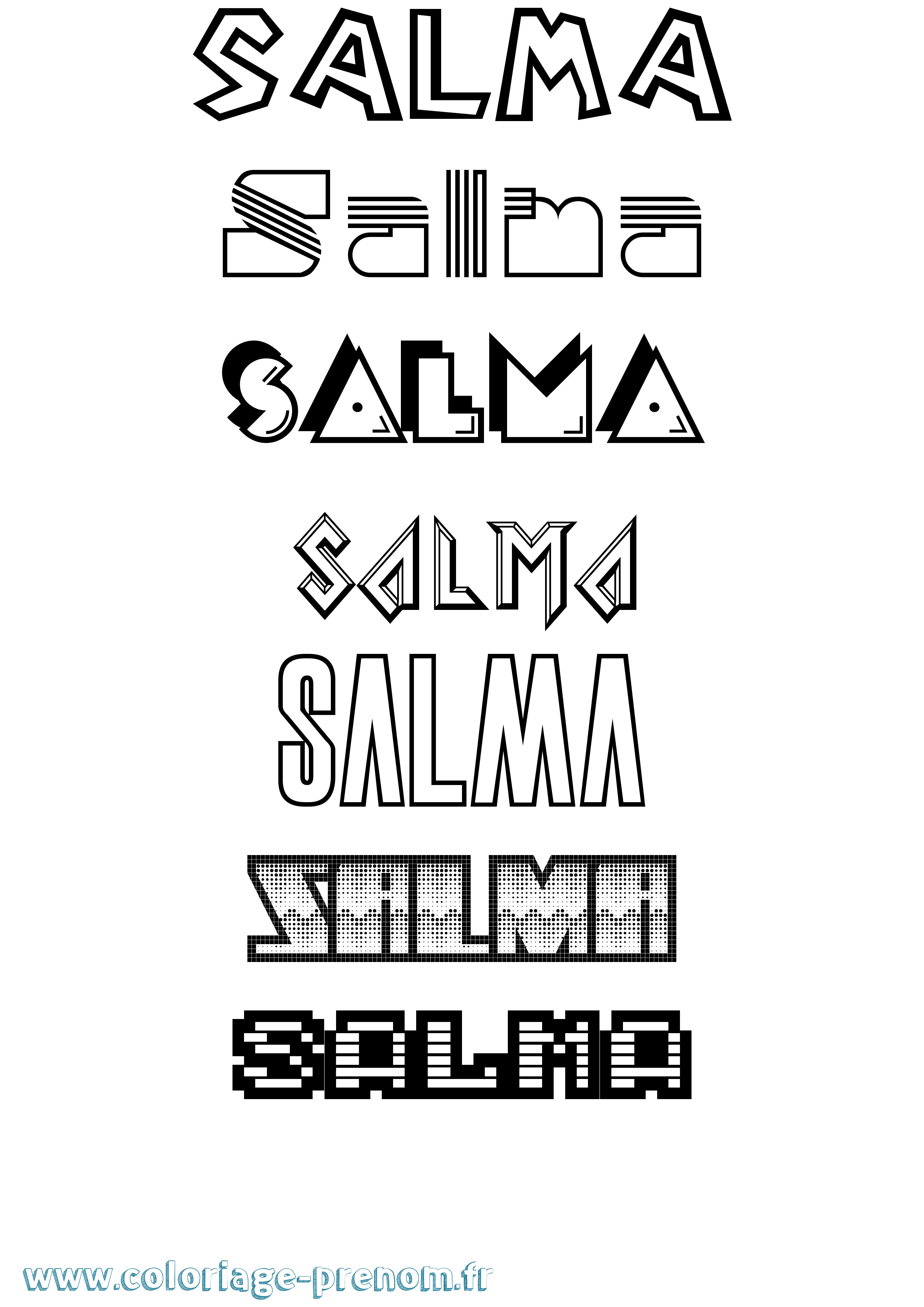 Coloriage prénom Salma