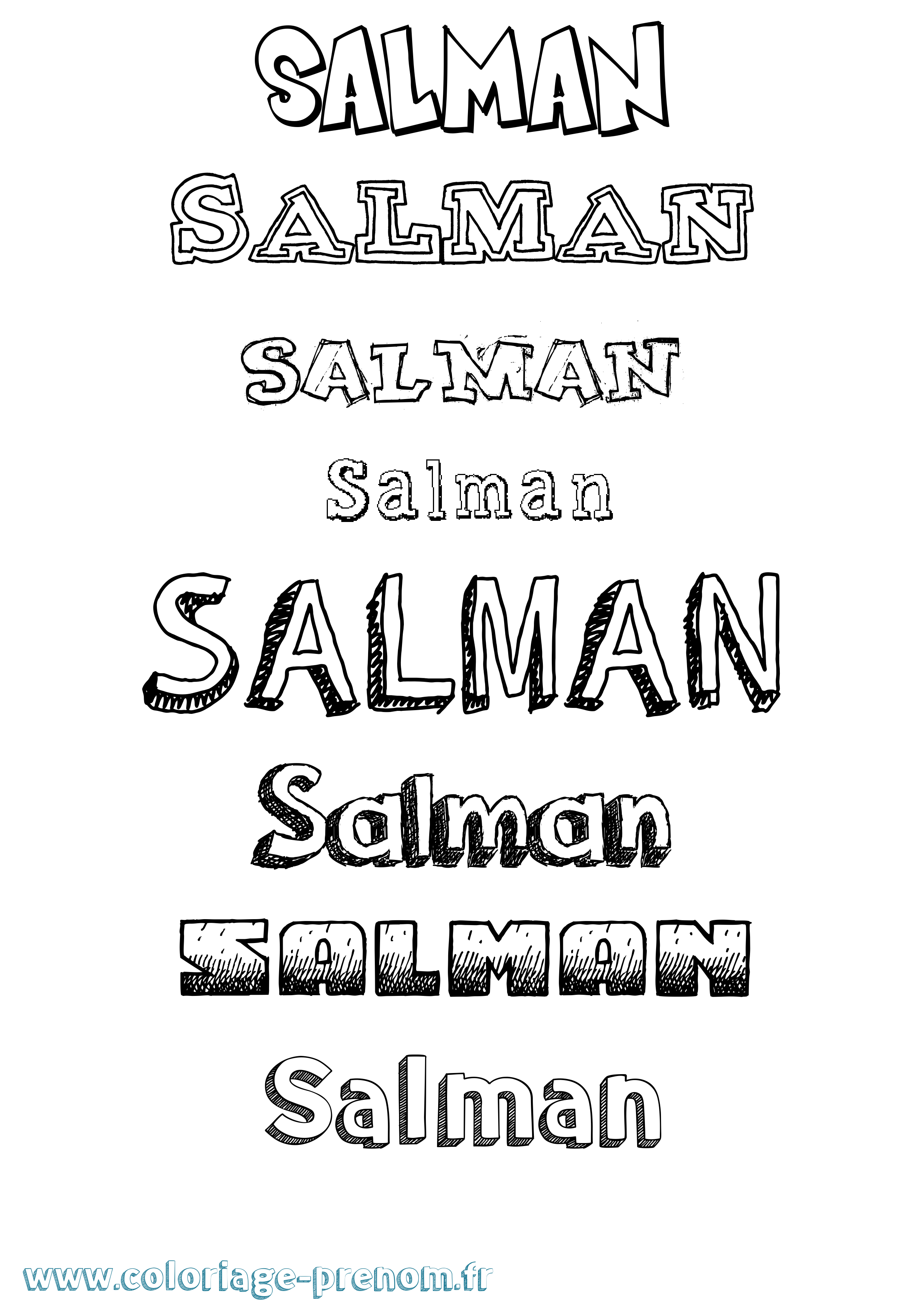 Coloriage prénom Salman Dessiné