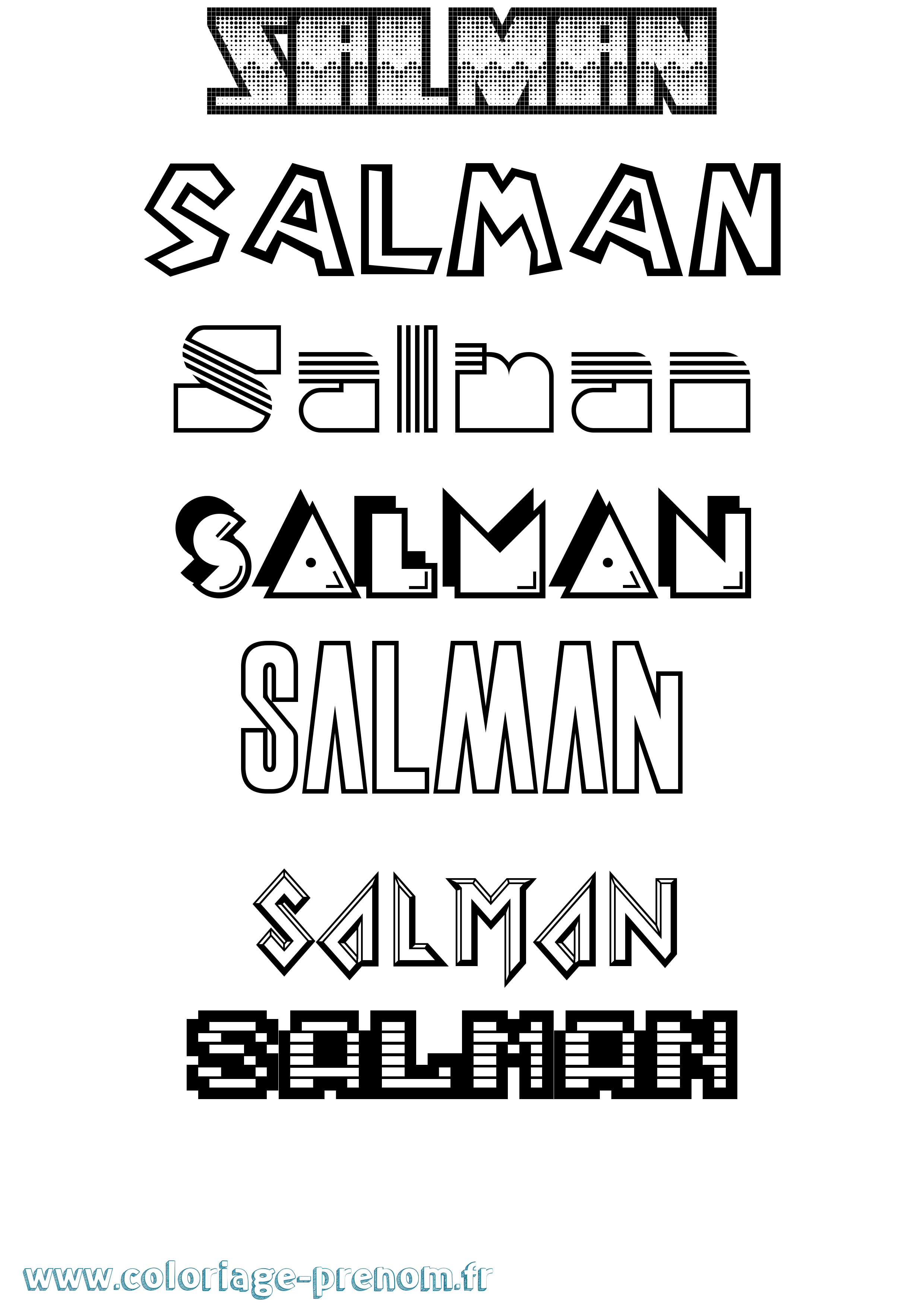 Coloriage prénom Salman Jeux Vidéos