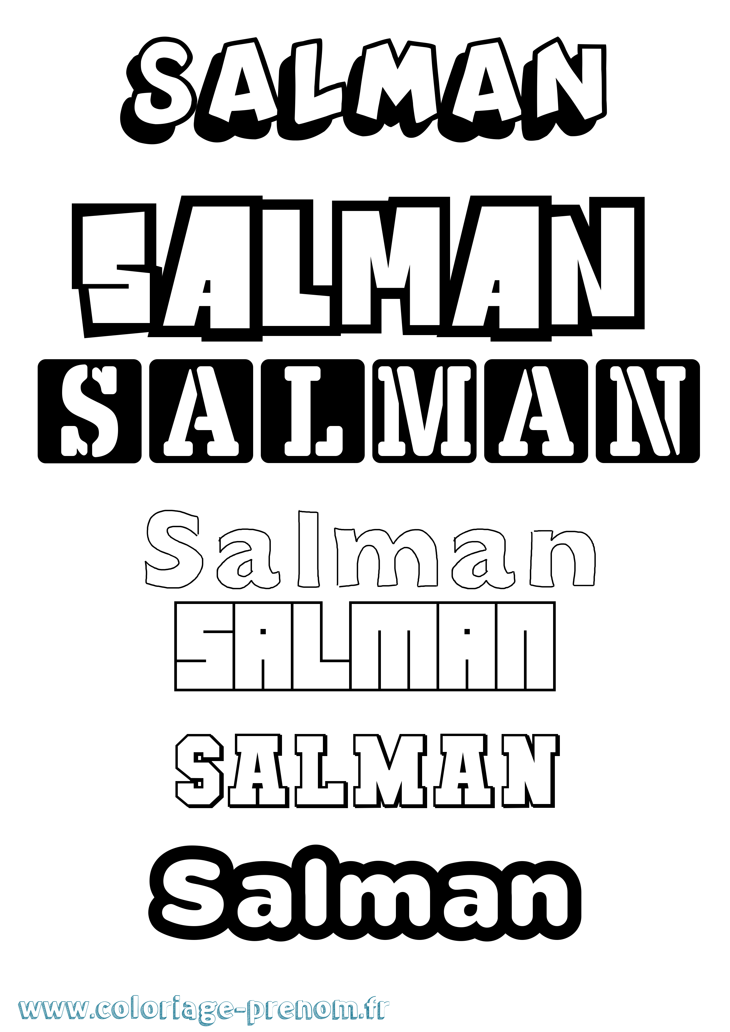 Coloriage prénom Salman Simple