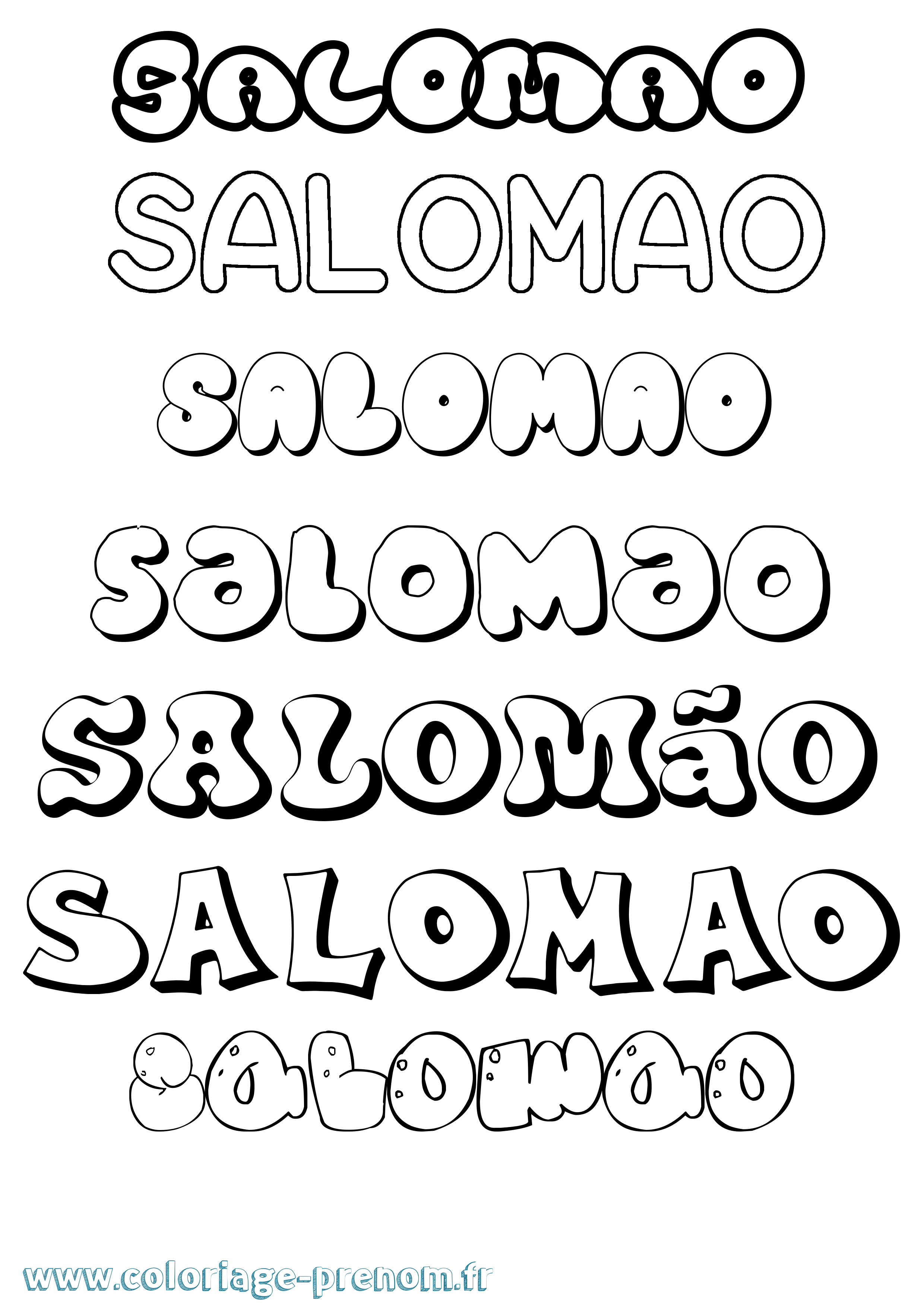 Coloriage Salomão Bubble Coloriage prénom Salomão Bubble