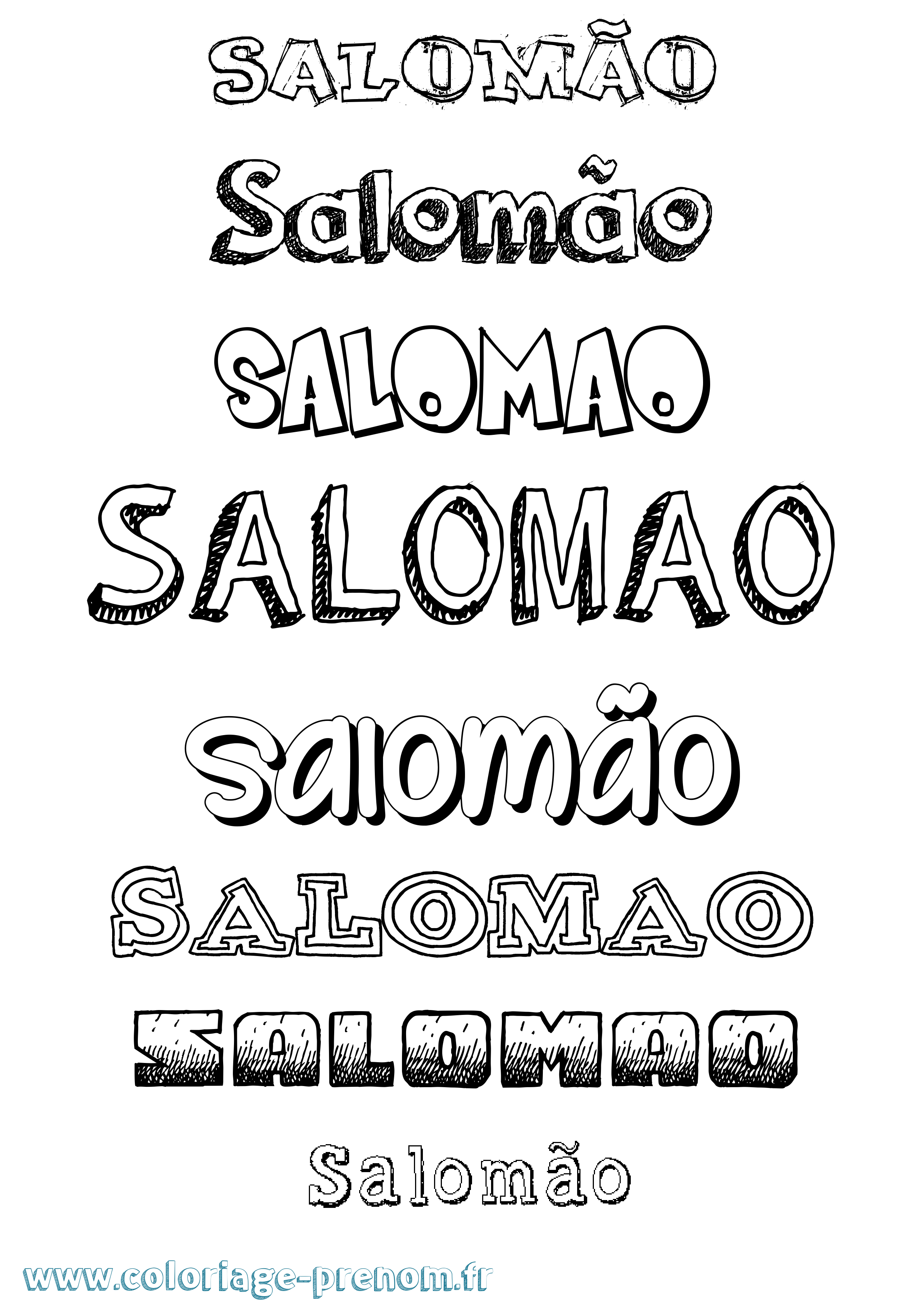 Coloriage Salomão Dessiné Coloriage prénom Salomão Dessiné