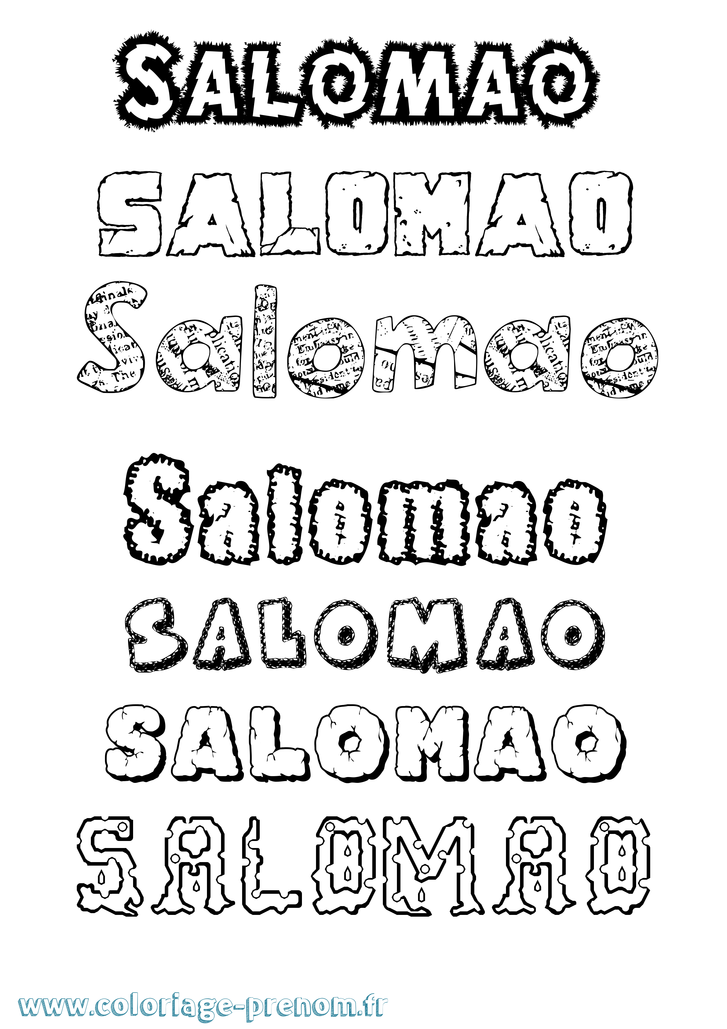Coloriage prénom Salomão Destructuré