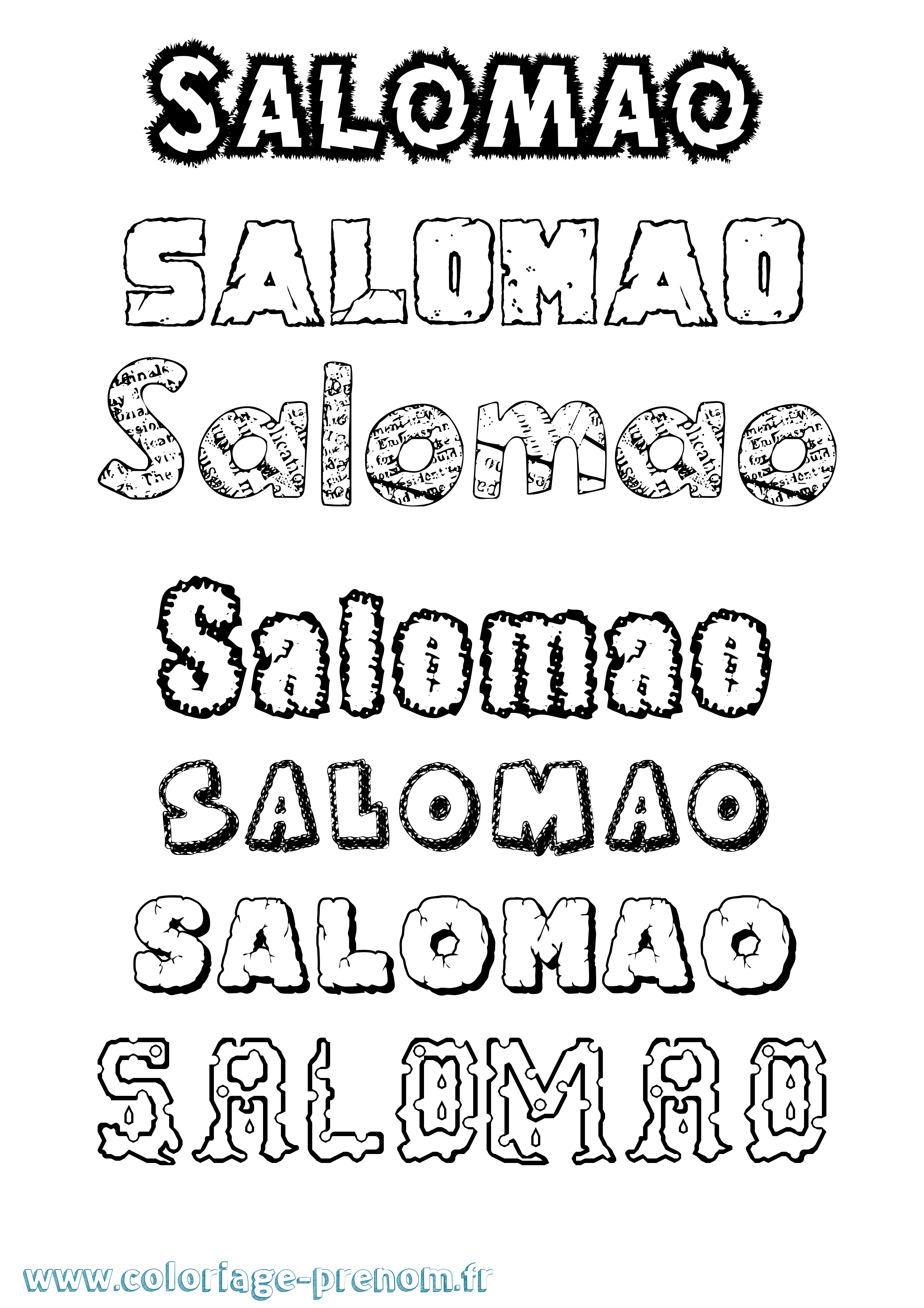 Coloriage Salomão Destructuré Coloriage prénom Salomão Destructuré